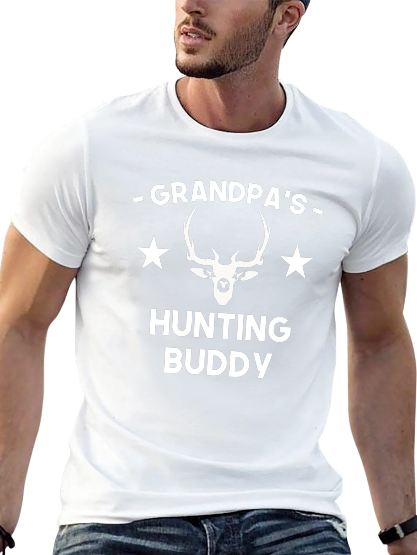 Grandpas Hunting Buddy T-Shirt Deer Graphic