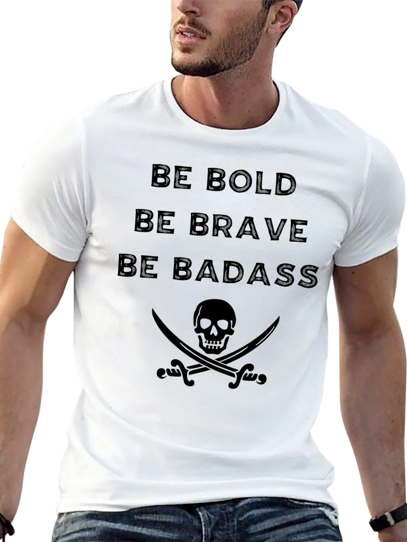 Be Bold Brave Badass Black Graphic Tee