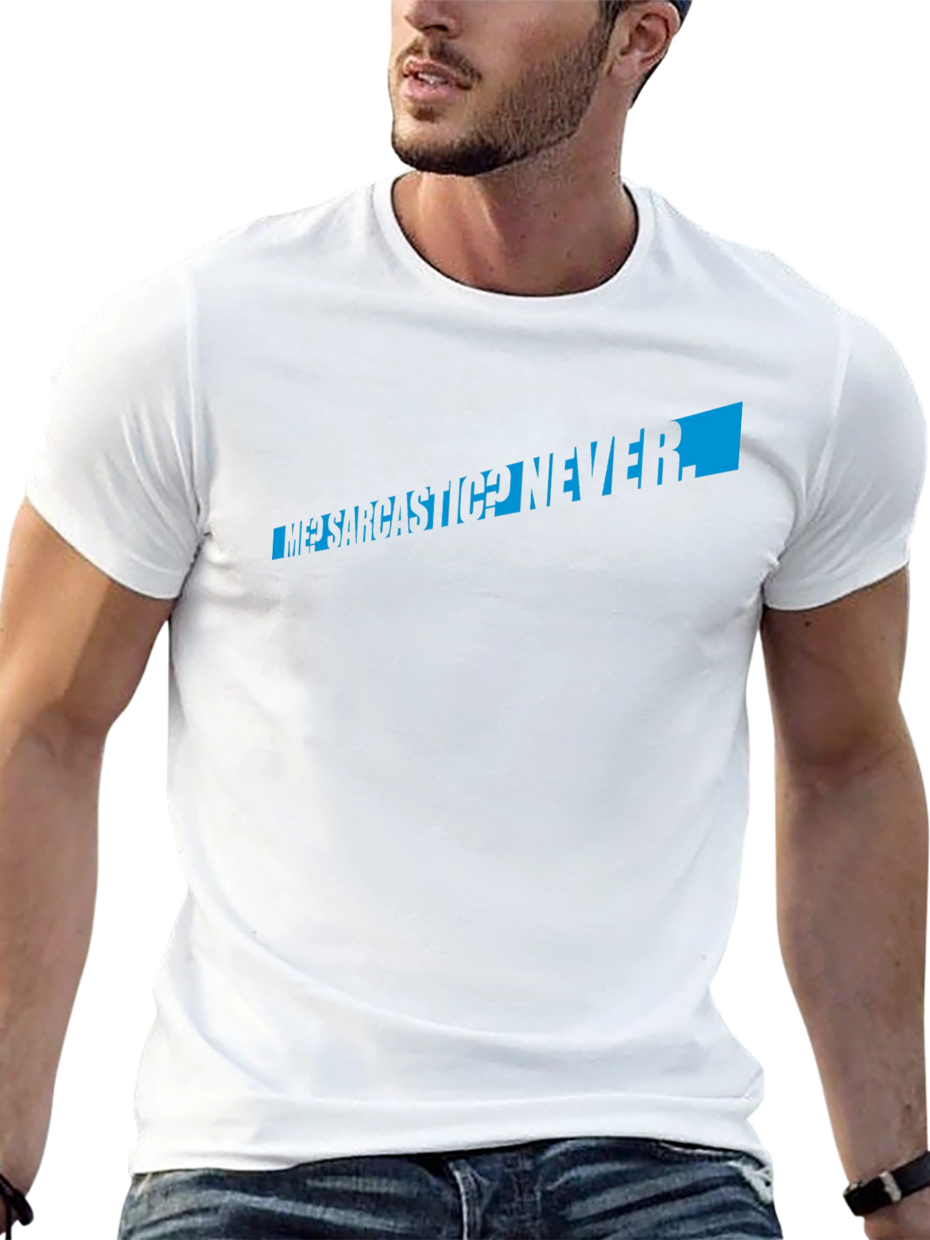 Sarcastic? Never! Black Graphic Print T-Shirt