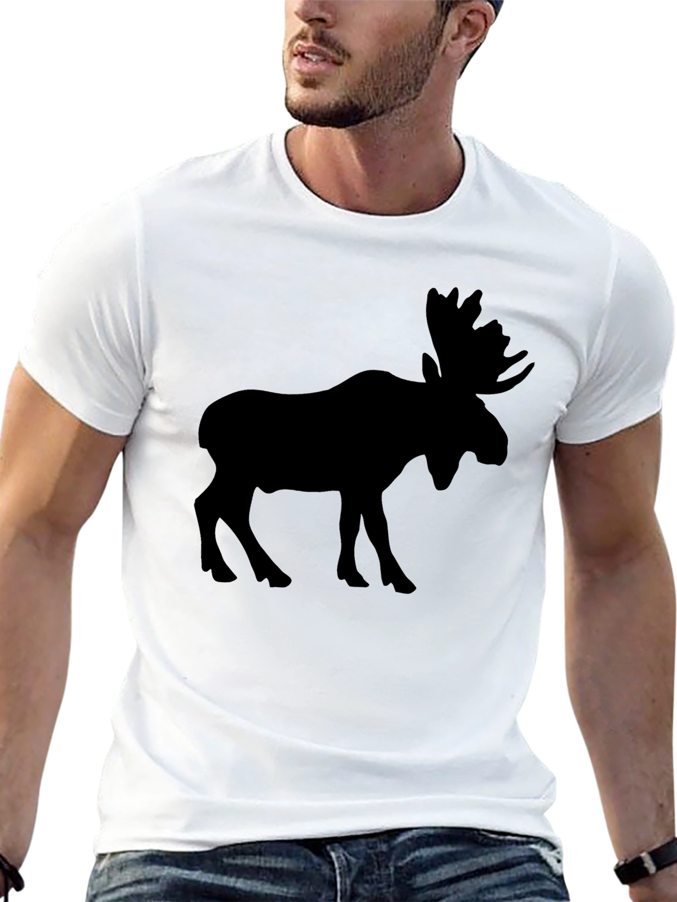 Moose Silhouette Black T-Shirt
