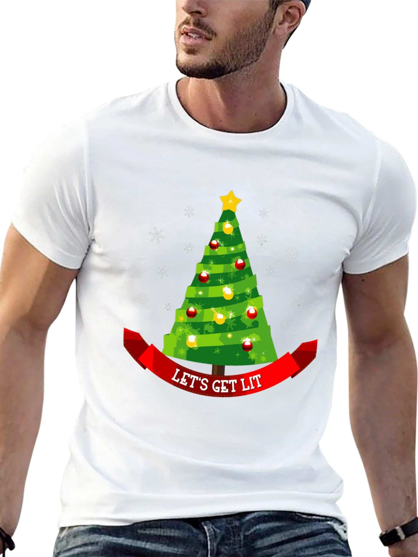 Lets Get Lit Christmas Tree Tee