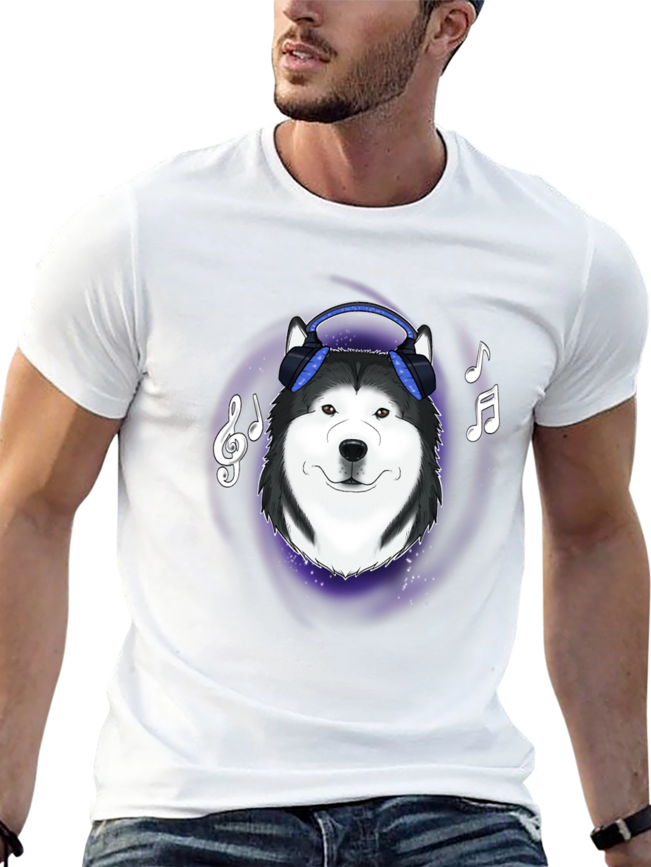 Cool Dog Headphone Graphic Tee