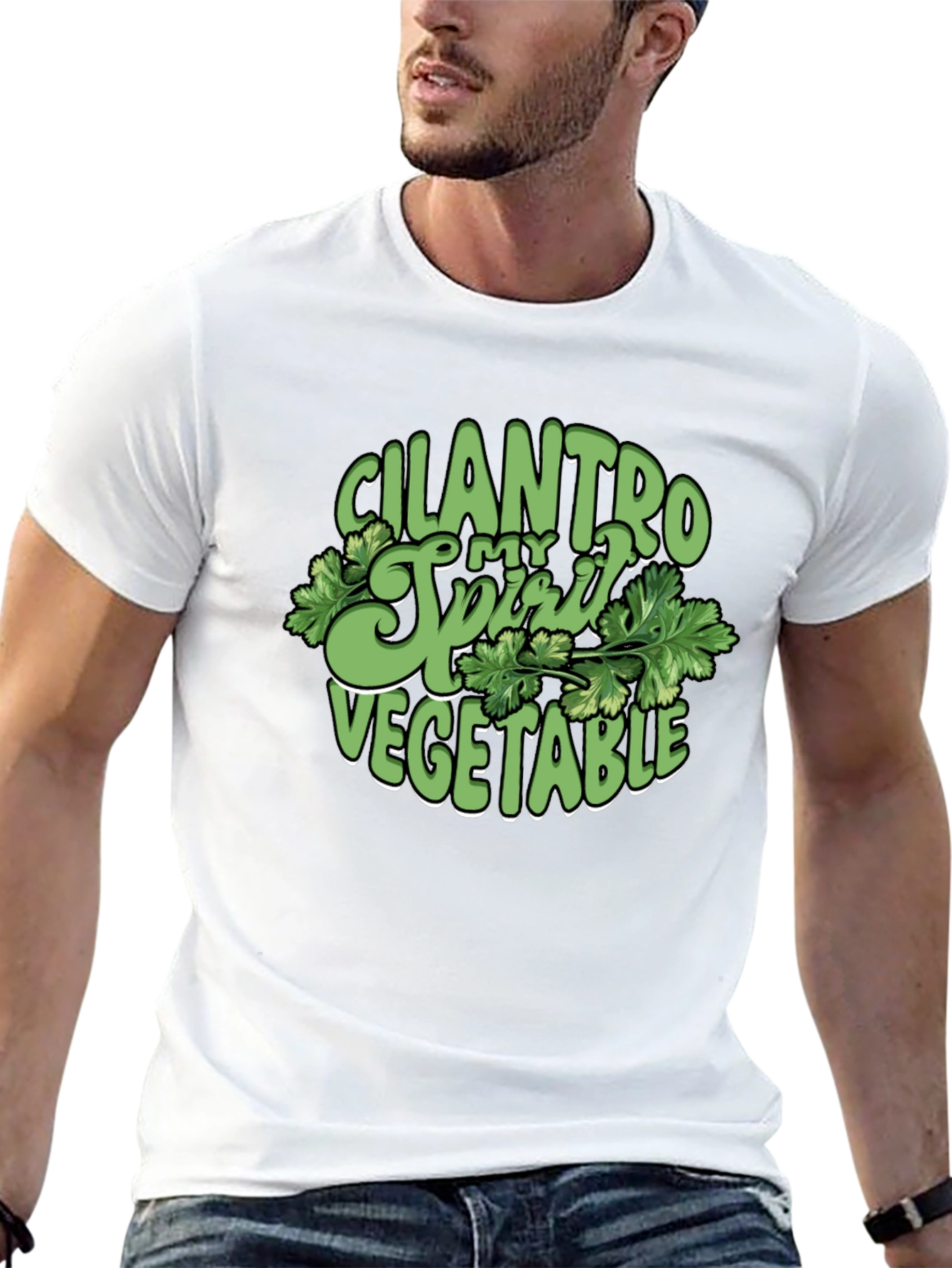 Cilantro Spirit Vegetable T-Shirt - Black