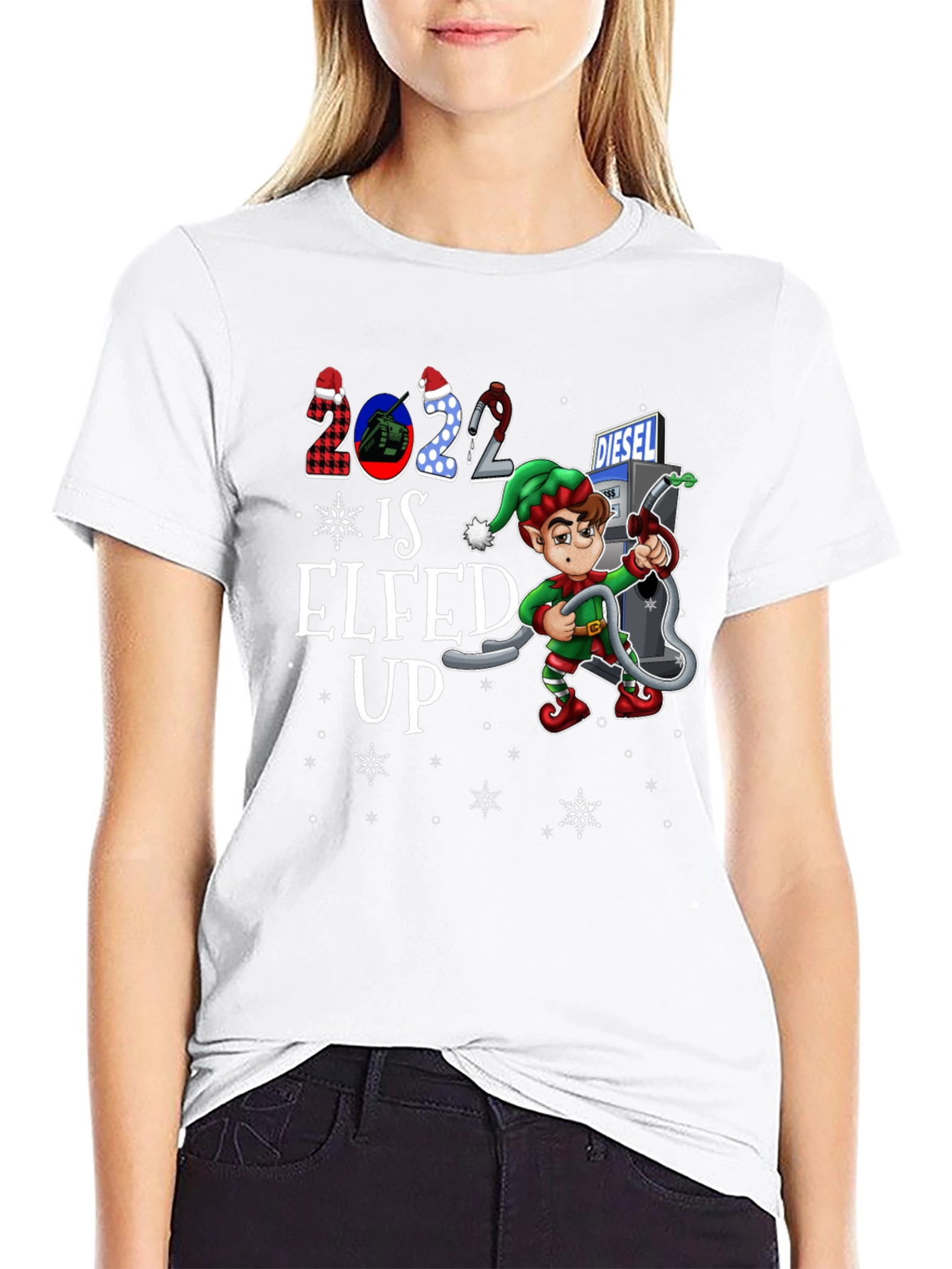 Elfed Up Diesel T-Shirt - Christmas Holiday Tee
