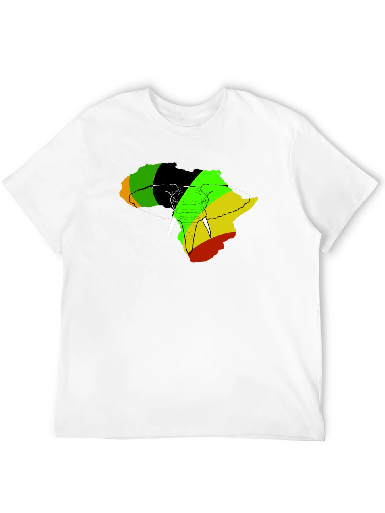 Africa Elephant Rasta T-Shirt - Mens