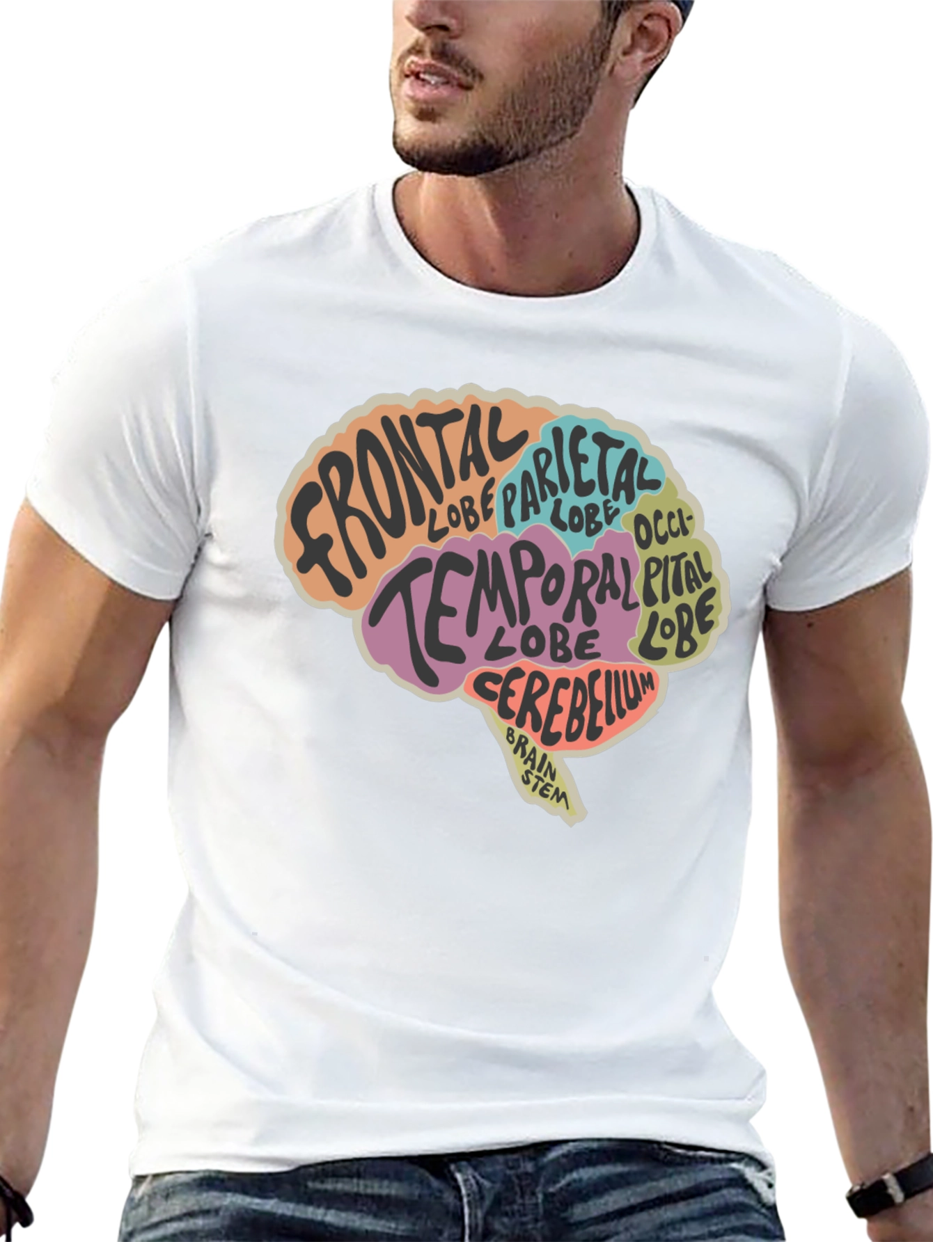 Brain Anatomy Graphic T-Shirt - Black