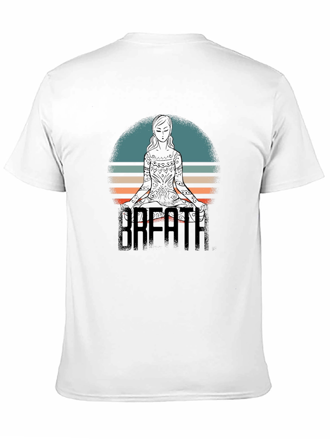 Breath Yoga Meditate Black Graphic Tee Shirt