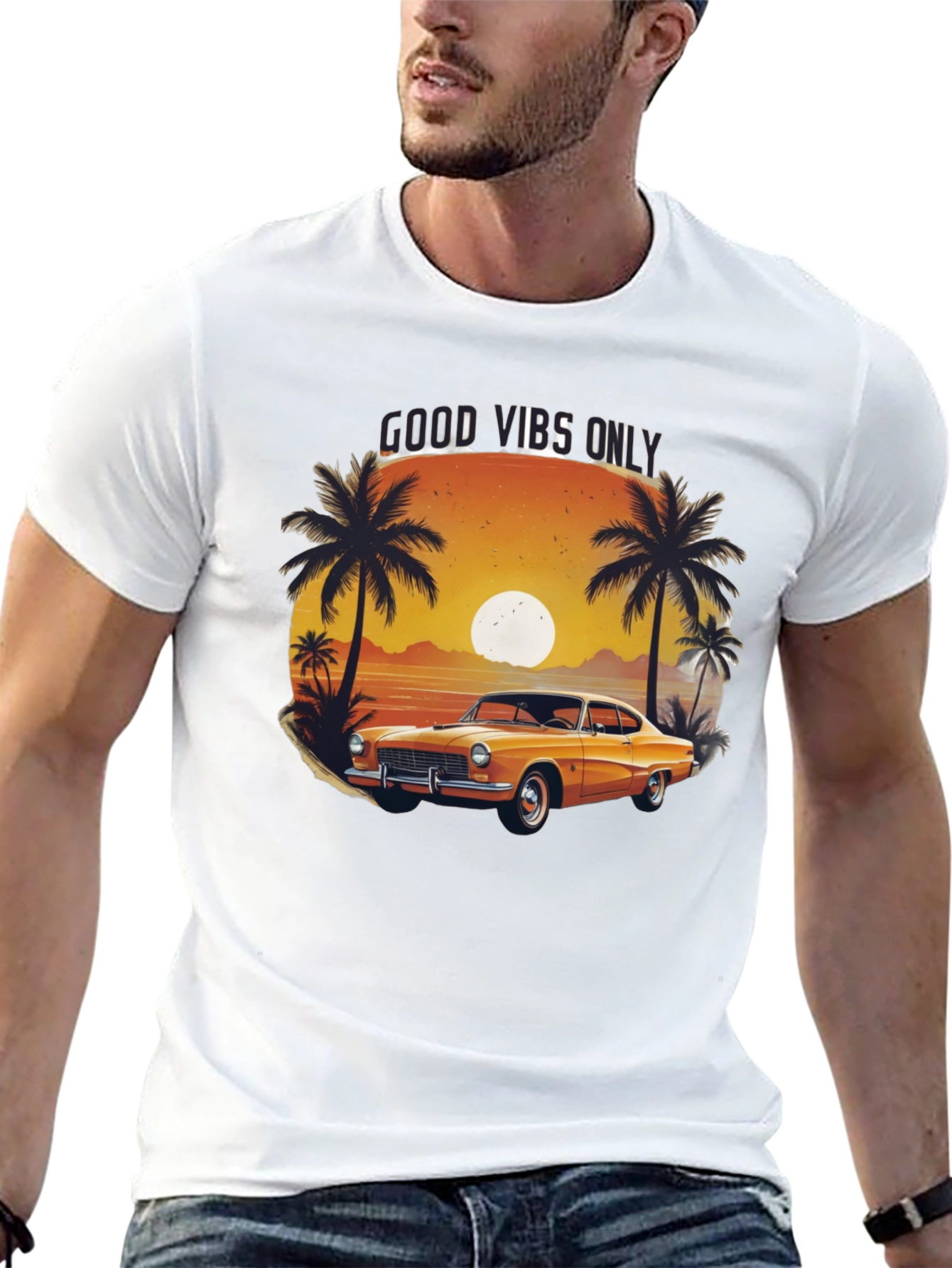 Good Vibes Only Classic Car T-Shirt