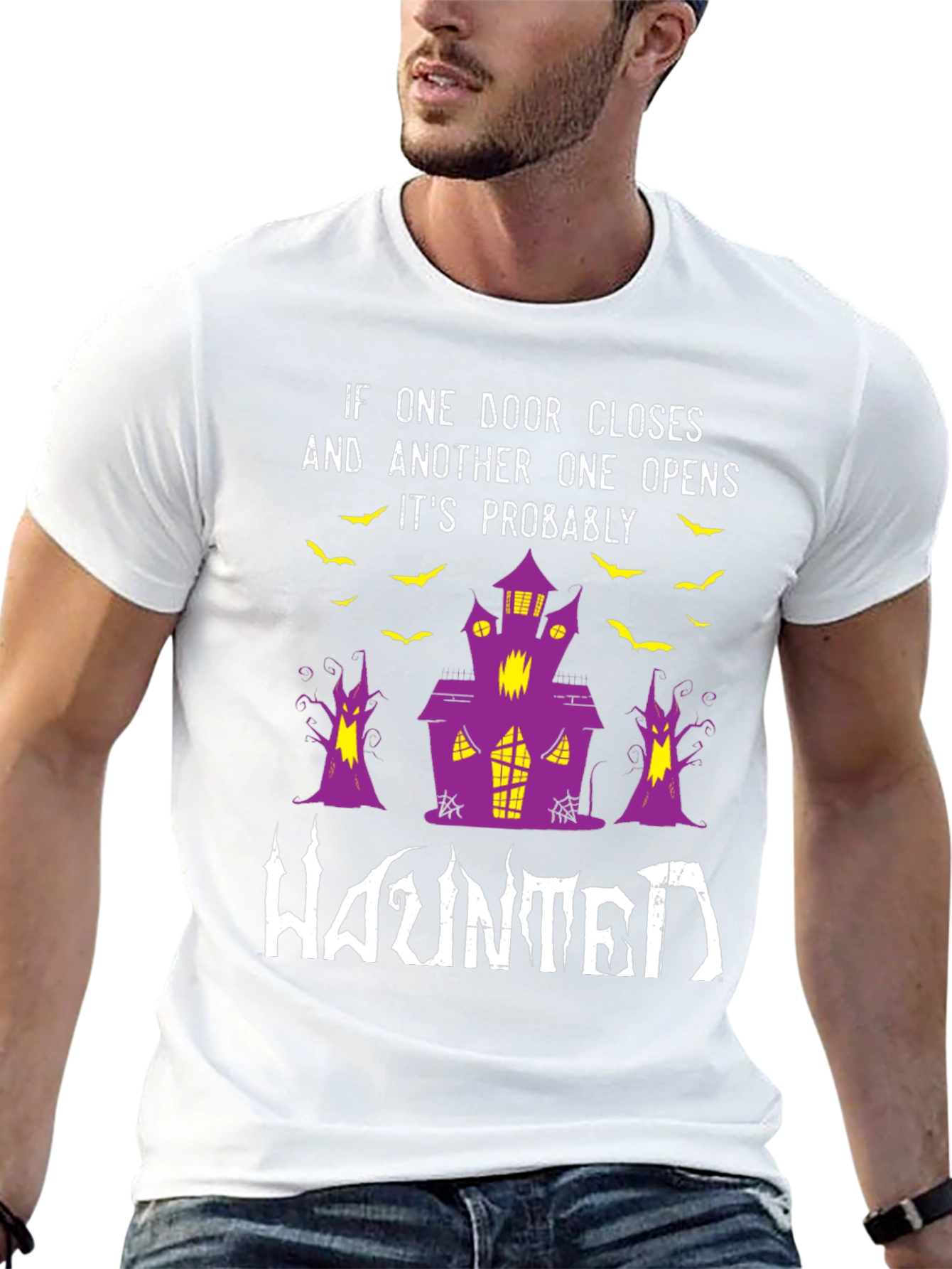 Haunted House Graphic Tee Halloween Shirt