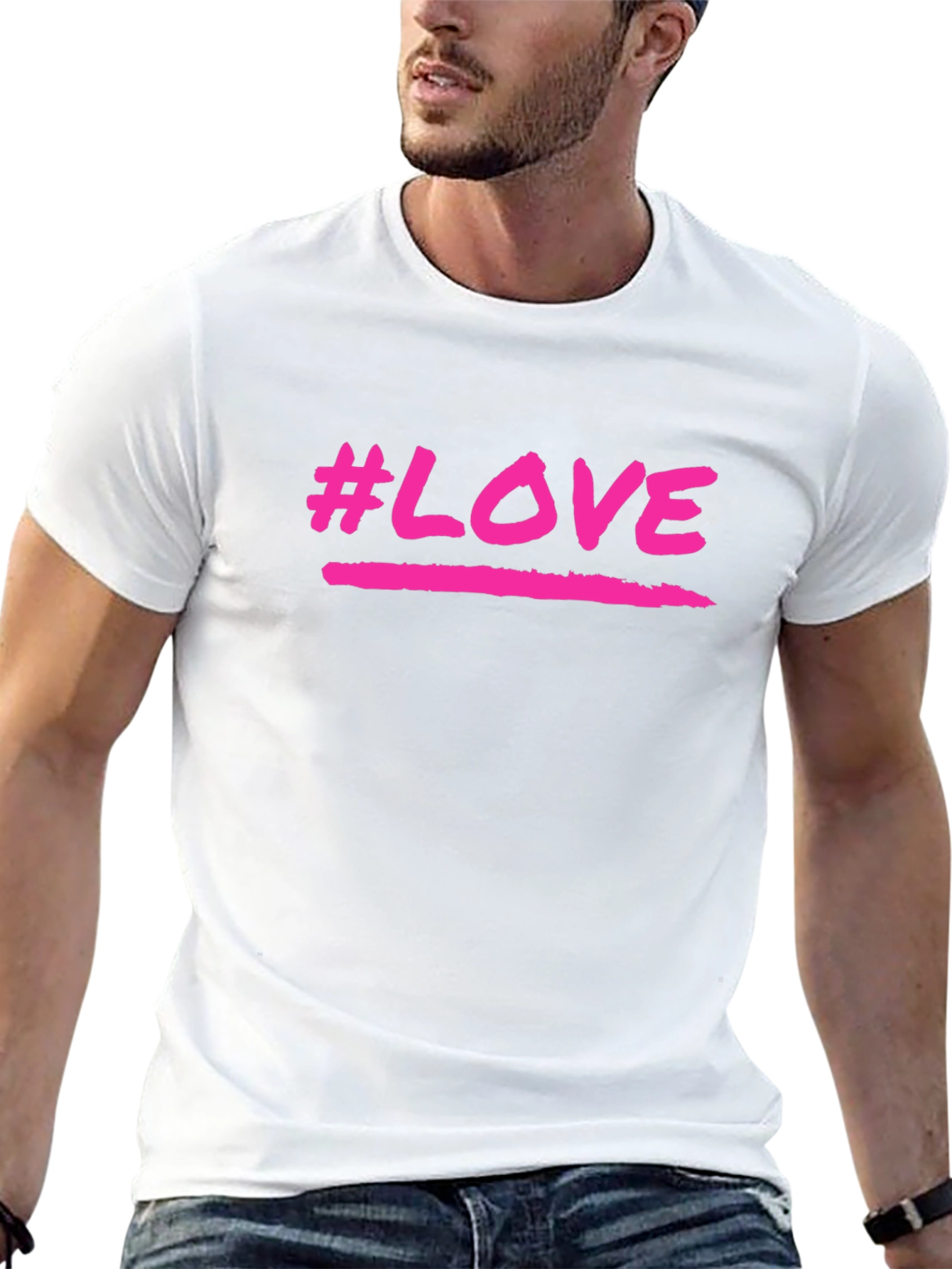 #LOVE Graphic Print Crew Neck T-Shirt