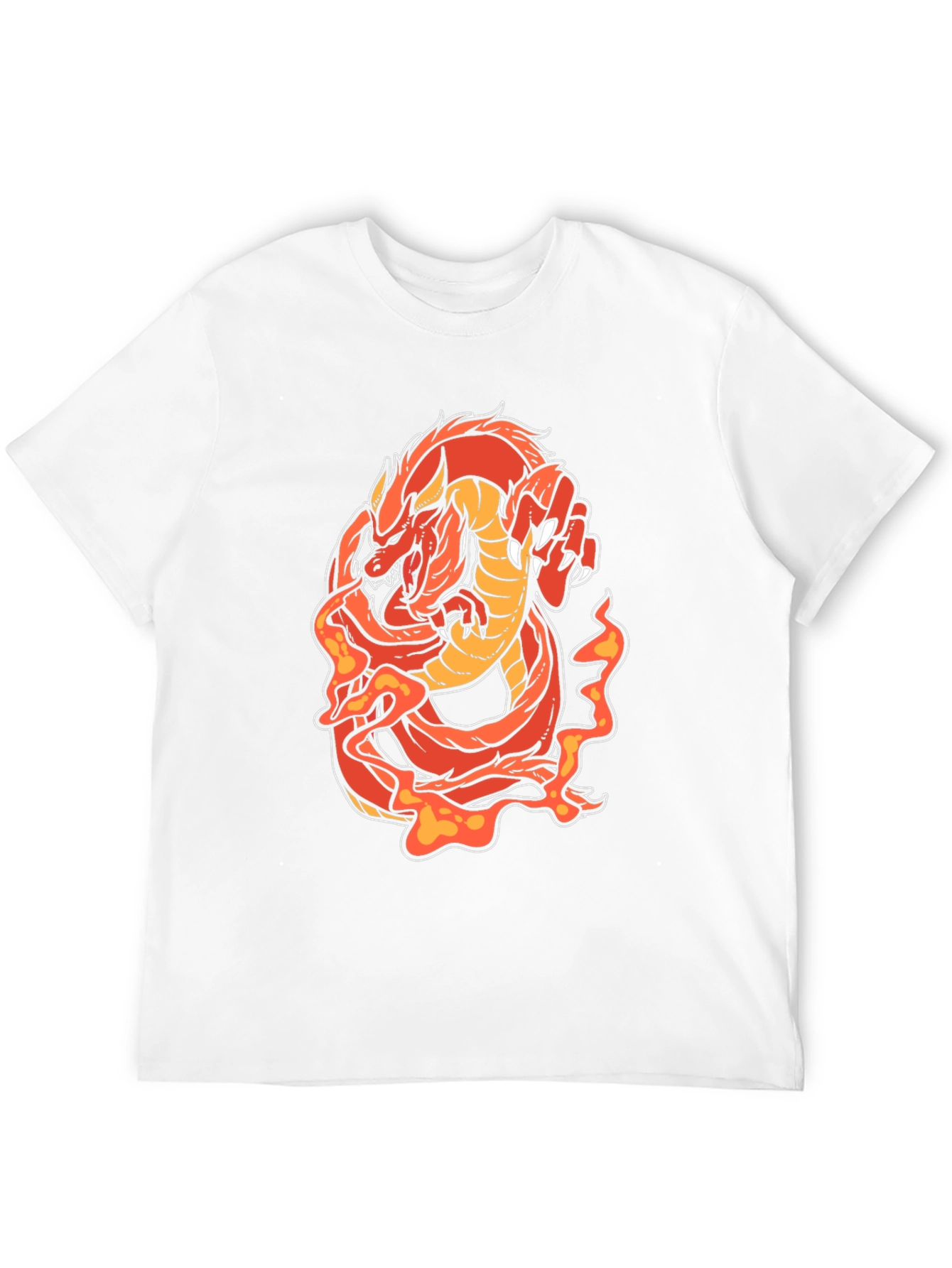 Fiery Dragon Graphic Tee - Black Cotton Blend