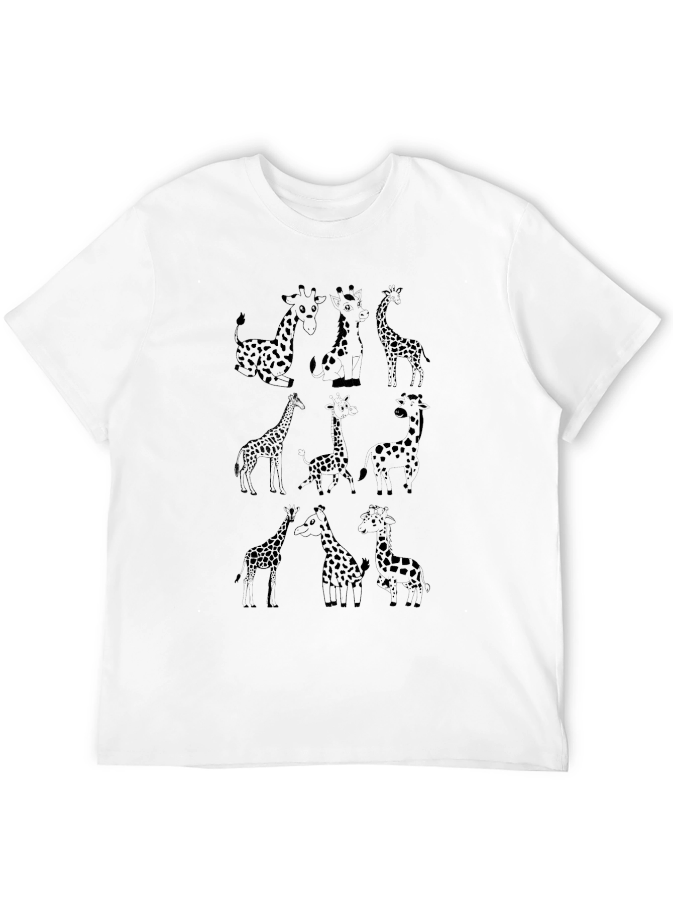 Giraffe Print Black T-Shirt