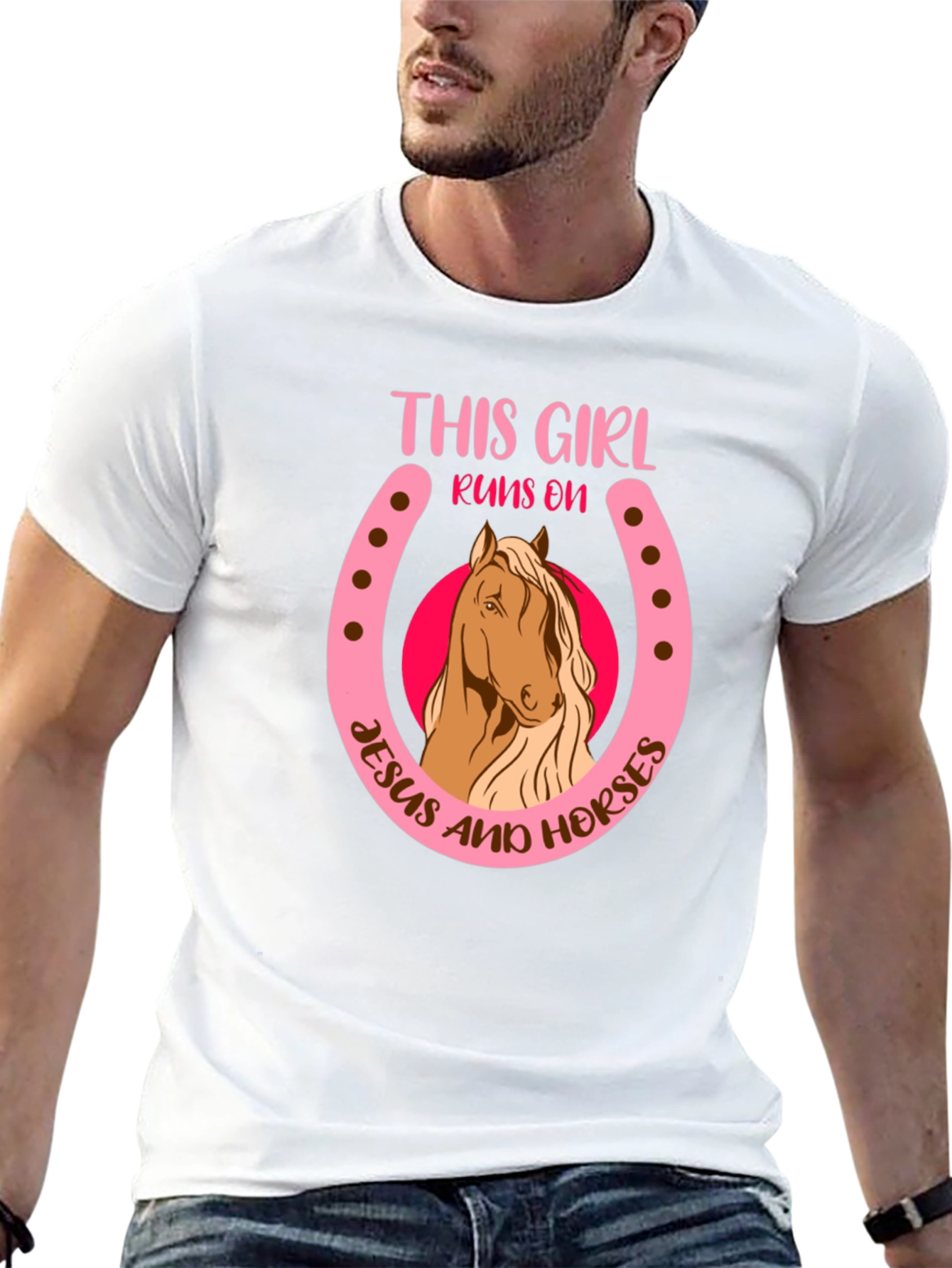 This Girl Runs on Jesus and Horses T-Shirt