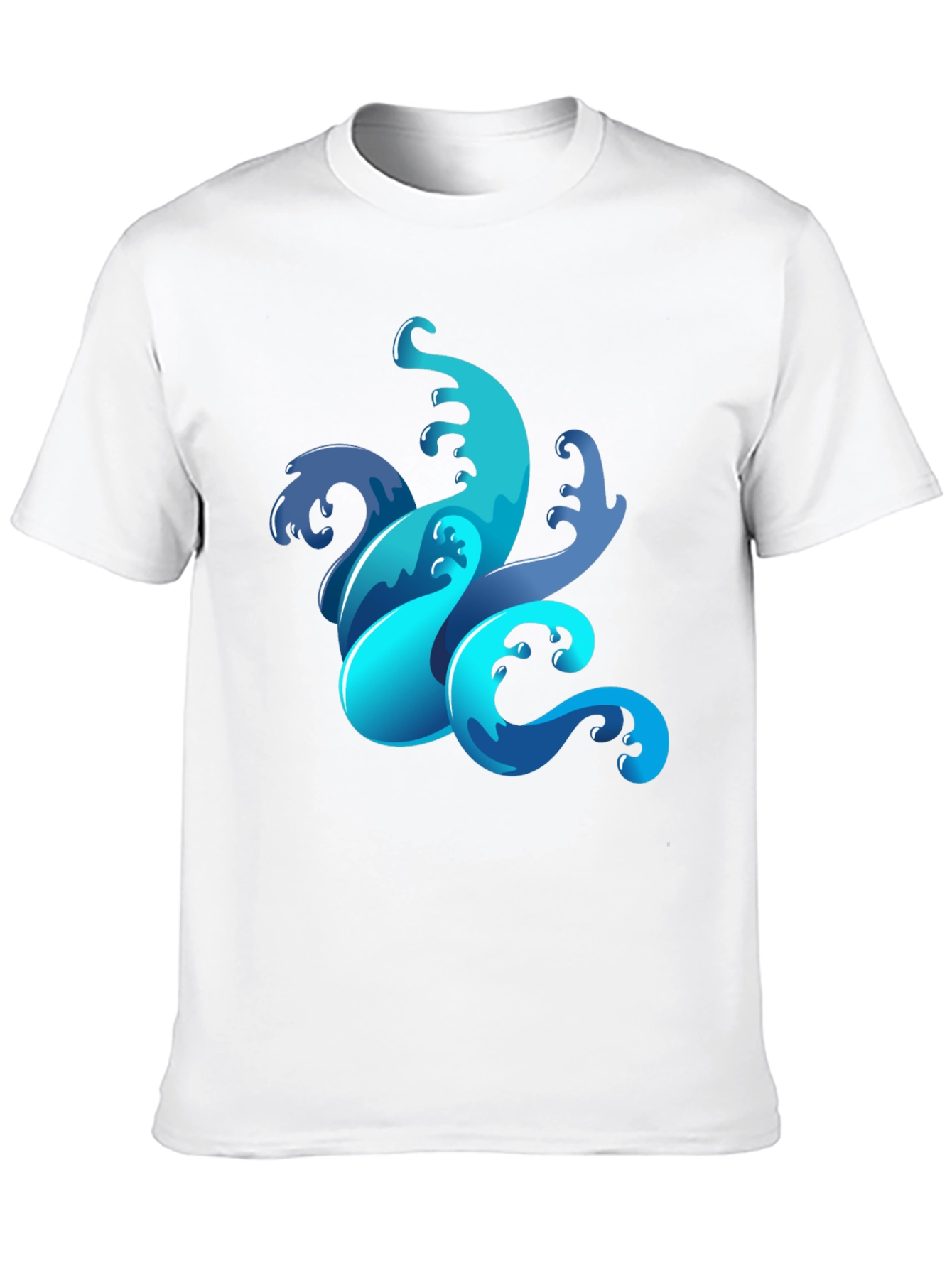 Cool Water Waves Black T-Shirt