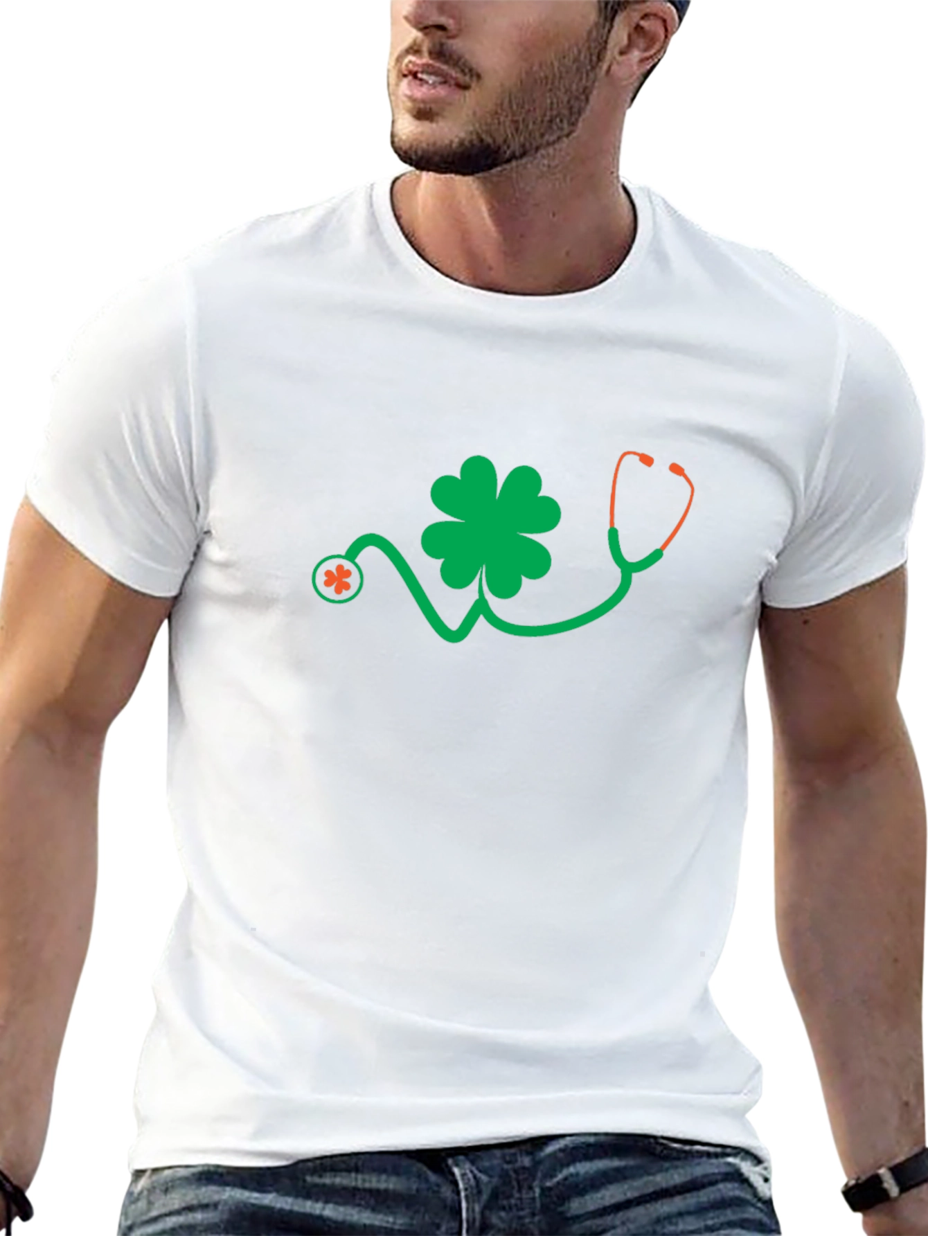 Lucky Doctor Stethoscope Clover T-Shirt