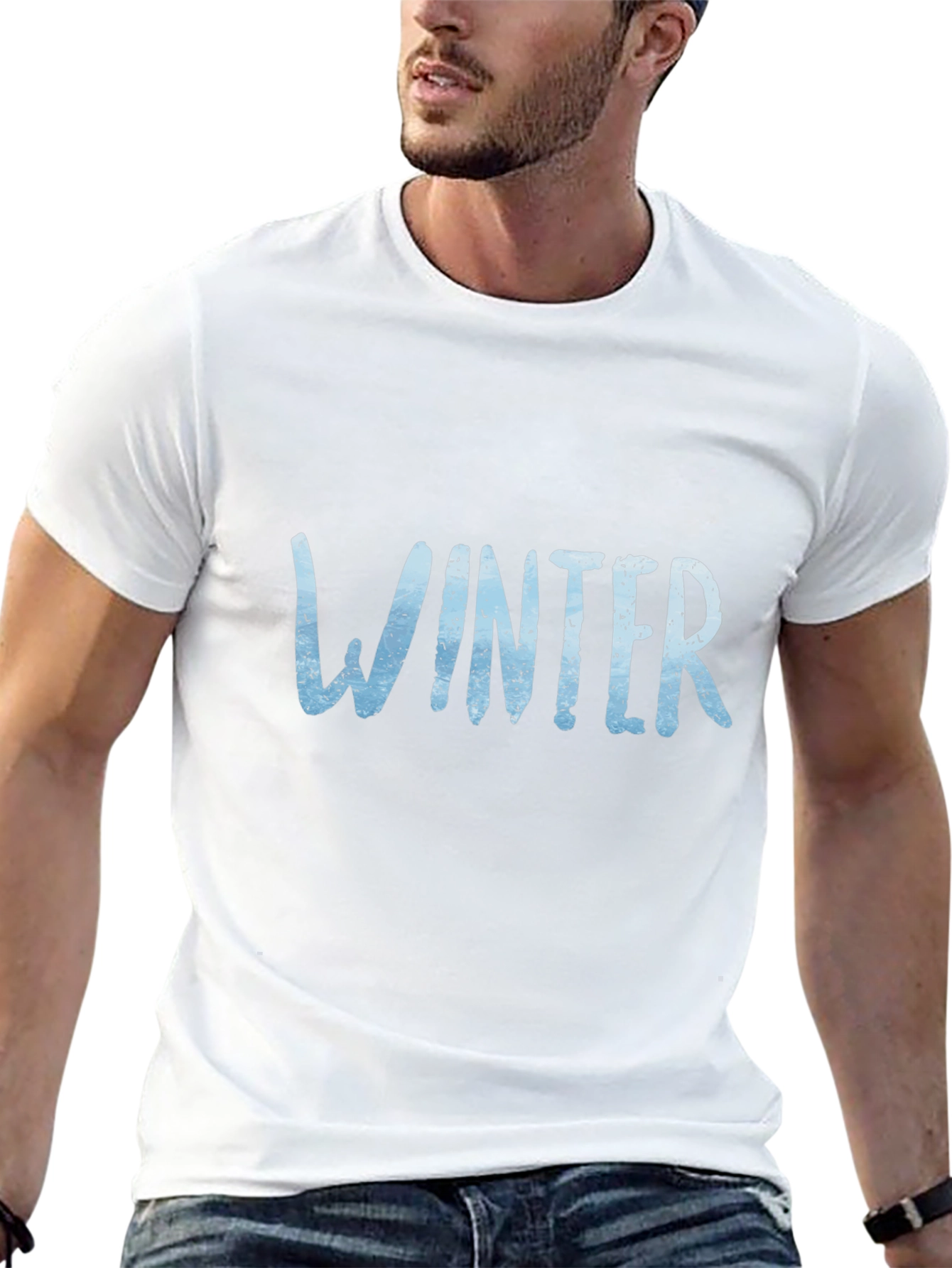 Winter Graphic Tee - Black Cotton Blend Shirt