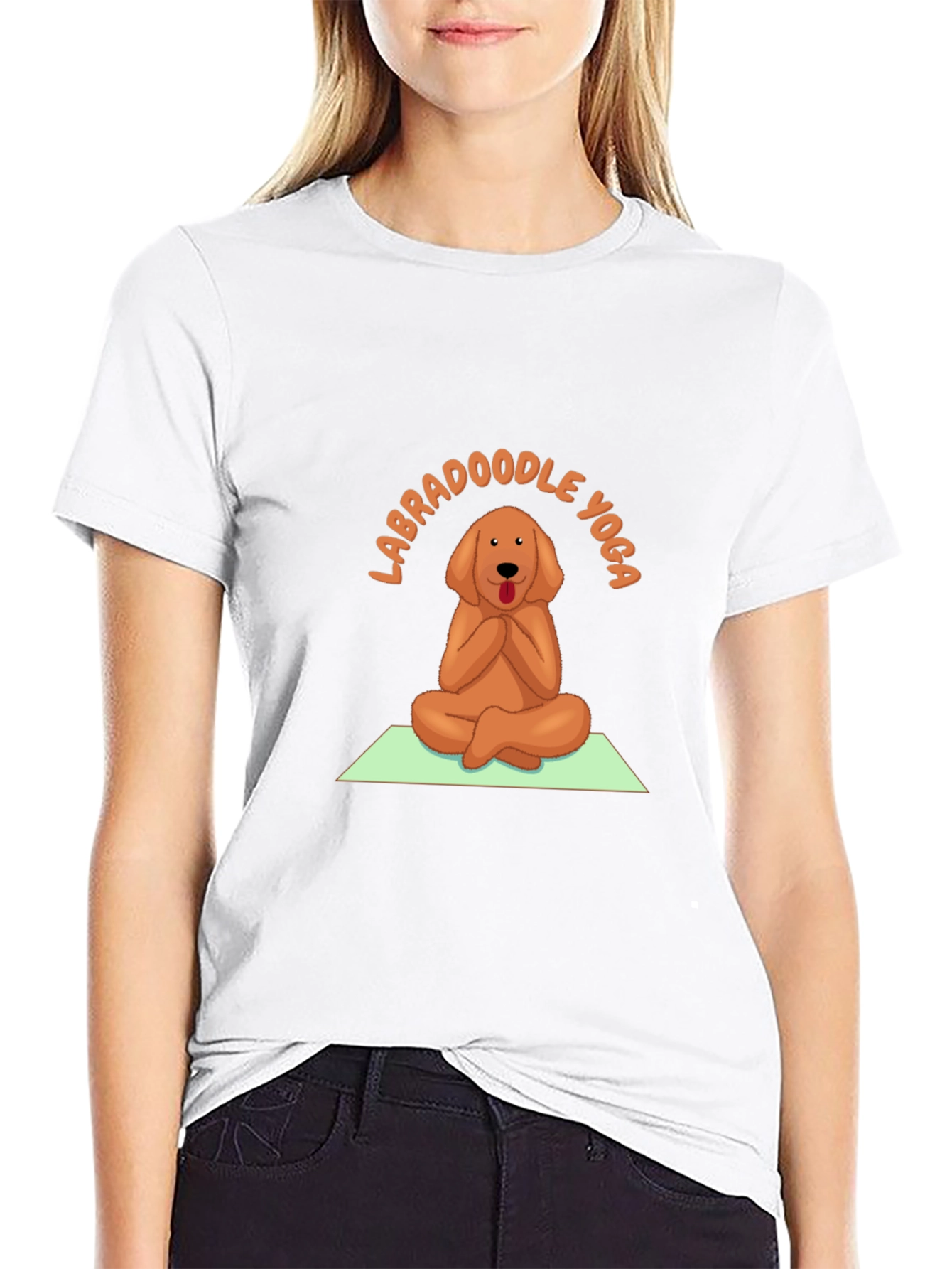 Labradoodle Yoga T-Shirt - Meditating Dog Tee