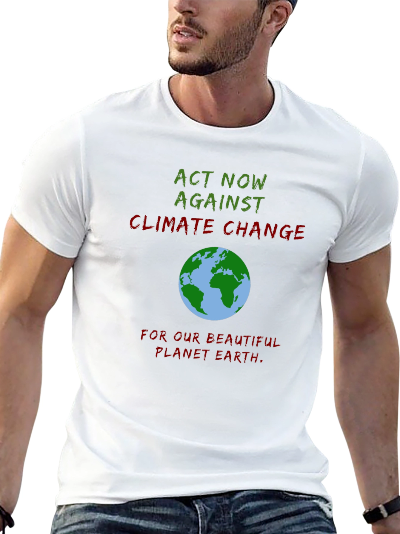Act Now Climate Change Earth Graphic Tee