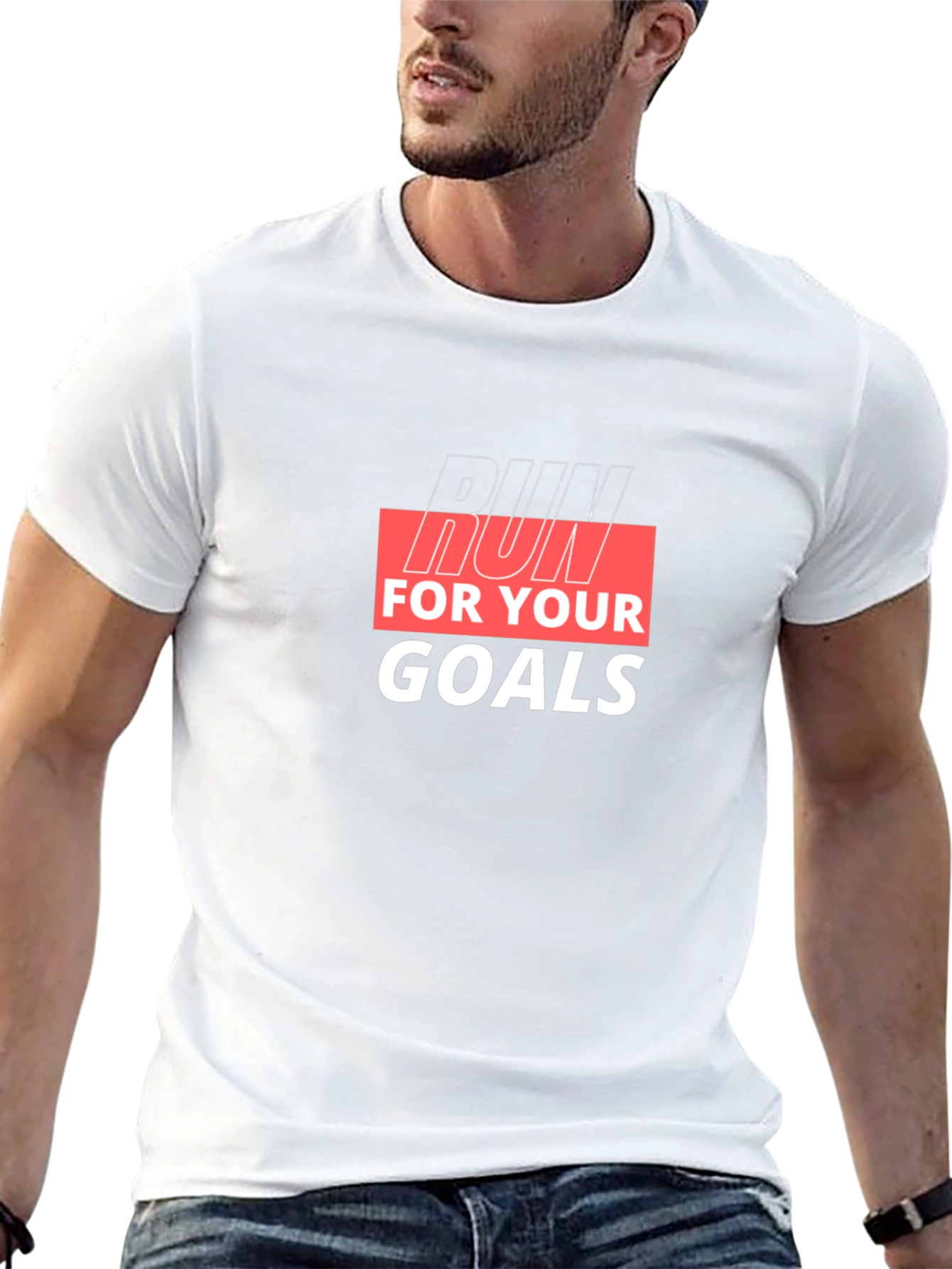 Run For Your Goals Black Graphic Tee