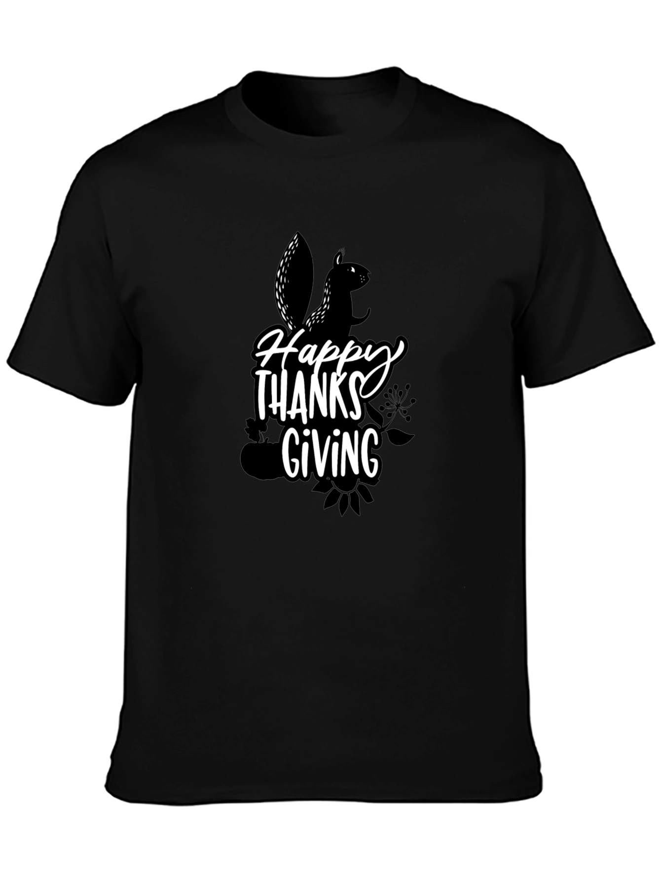 Happy Thanksgiving Squirrel Graphic T-Shirt