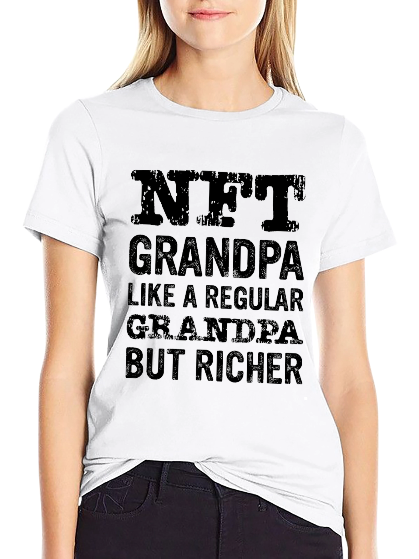 NFT Grandpa Black T-Shirt - Richer Than Regular!