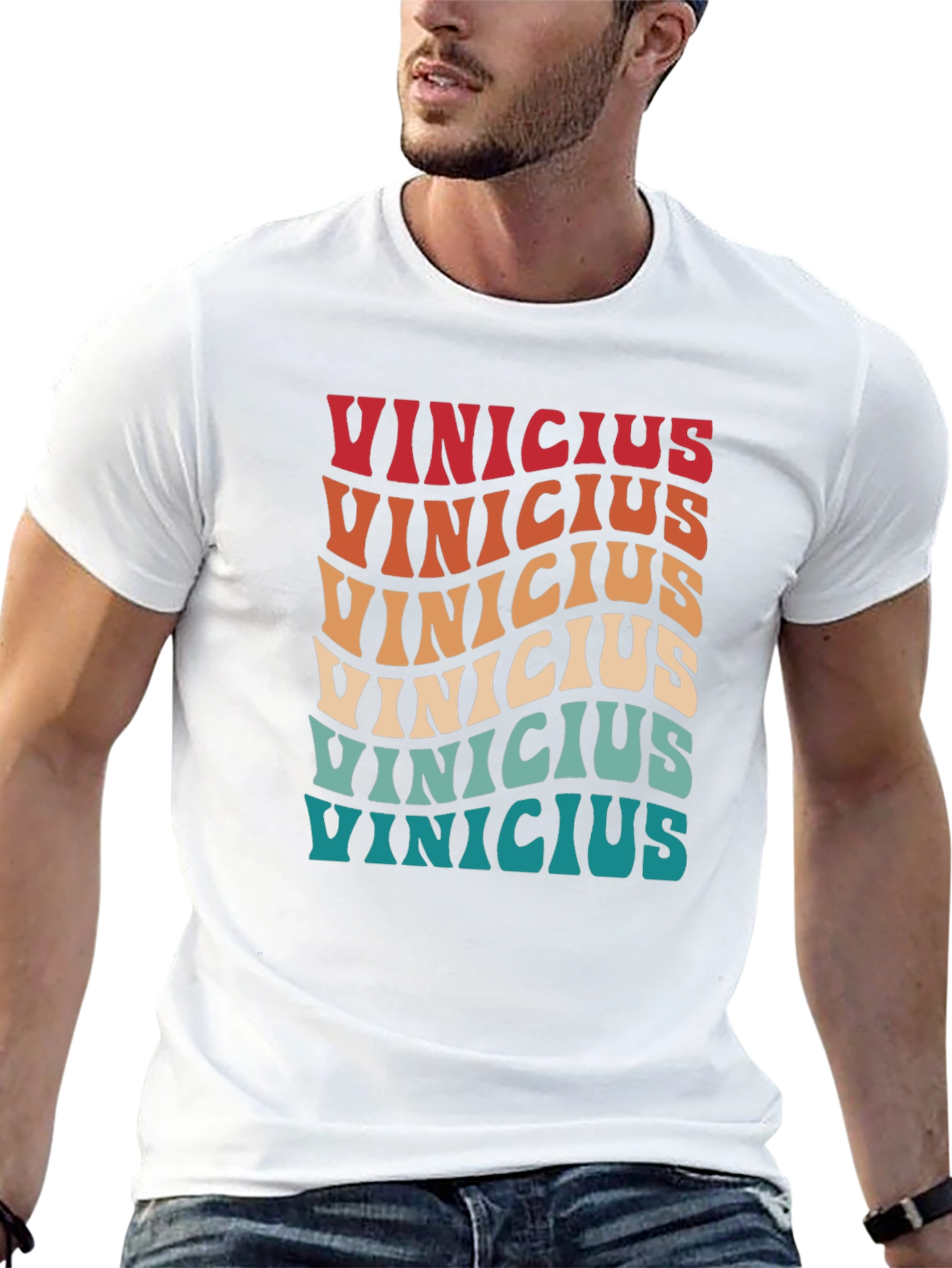 Retro Vinicius T-Shirt - Wavy Text Design