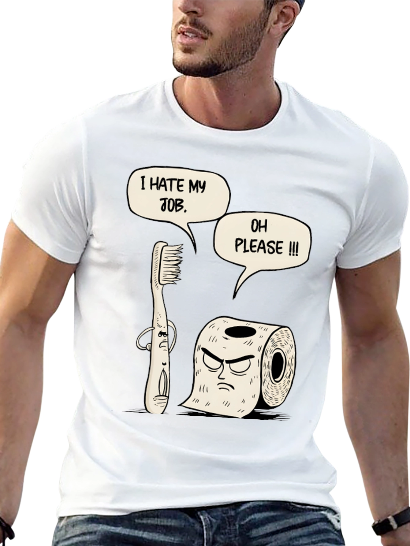 Humorous I Hate My Job Graphic T-Shirt