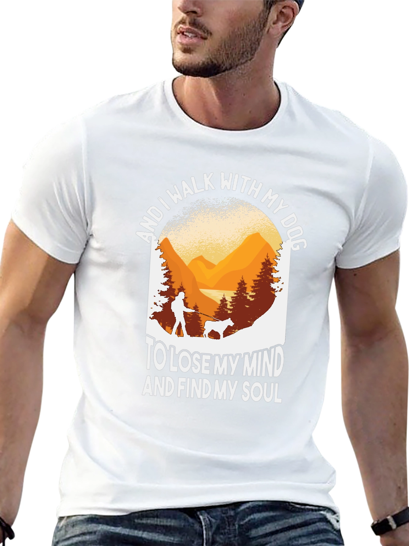 Dog Walking Graphic T-Shirt - Find Your Soul