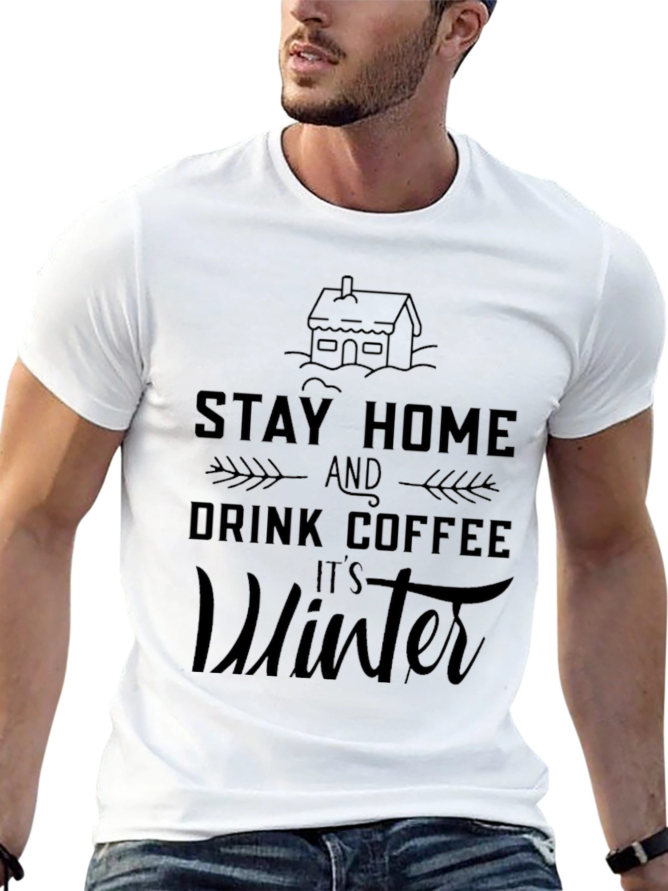 Stay Home & Drink Coffee Winter T-Shirt
