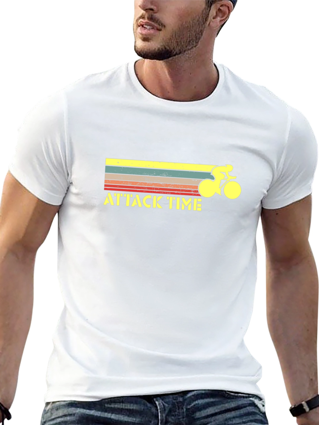 Attack Time Cycling T-Shirt - Retro Style
