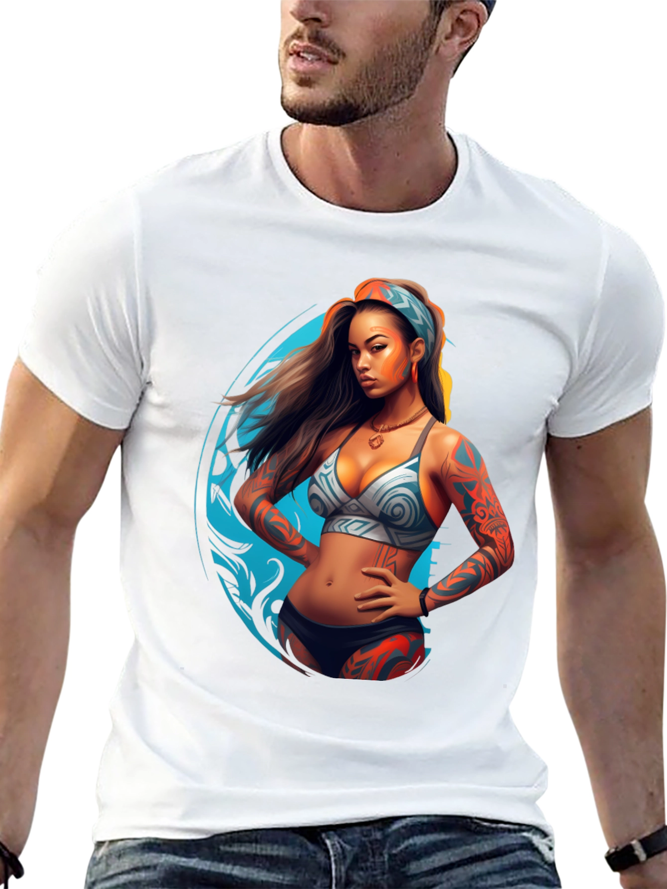 Tattooed Woman Graphic Black Tee