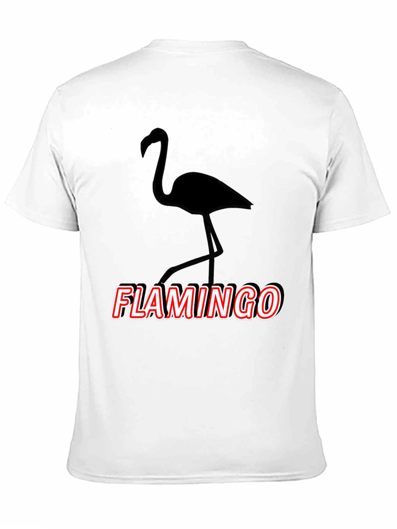Flamingo Graphic Tee - Black Casual Cotton T-Shirt