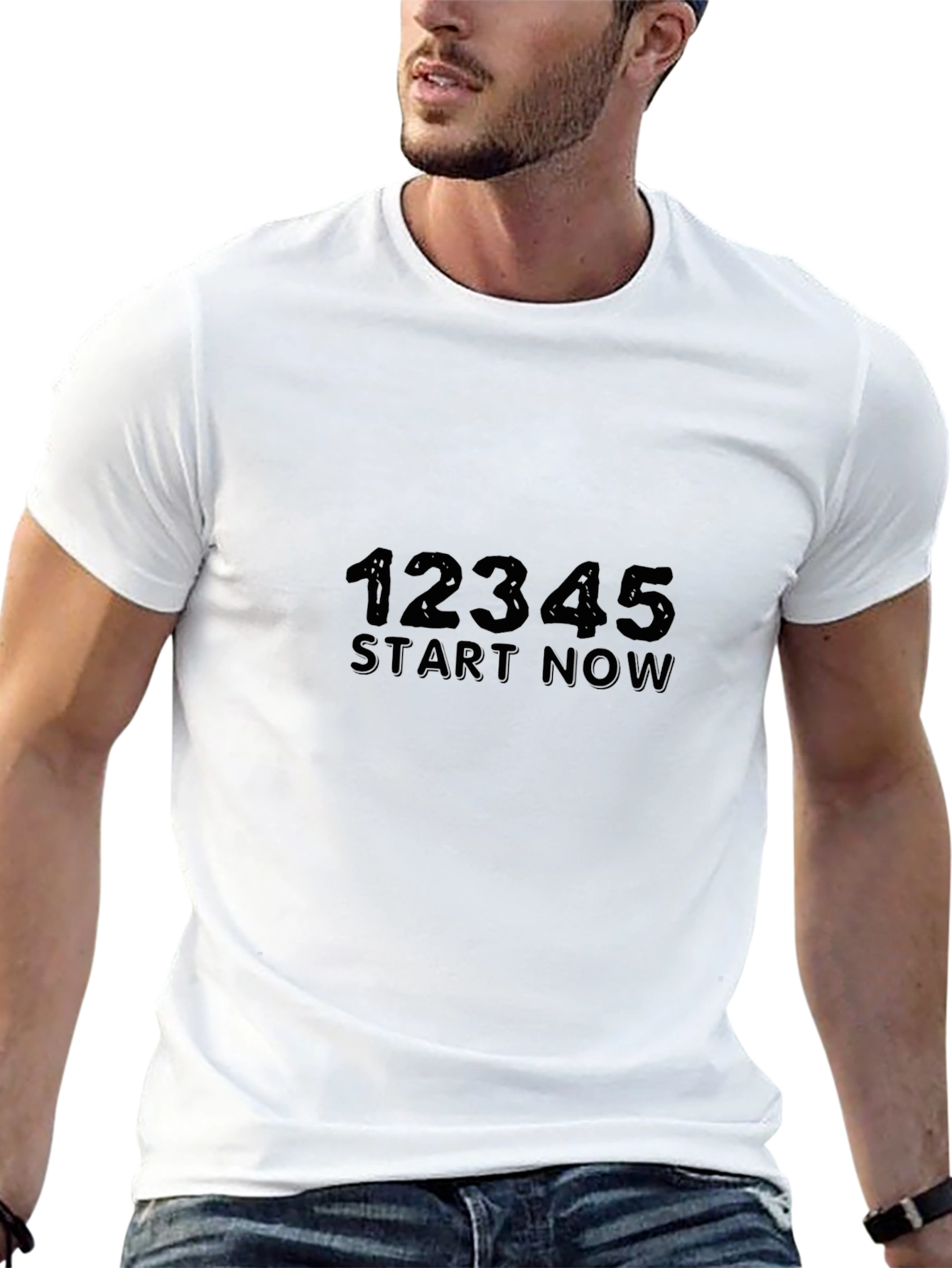 12345 Start Now Black T-Shirt