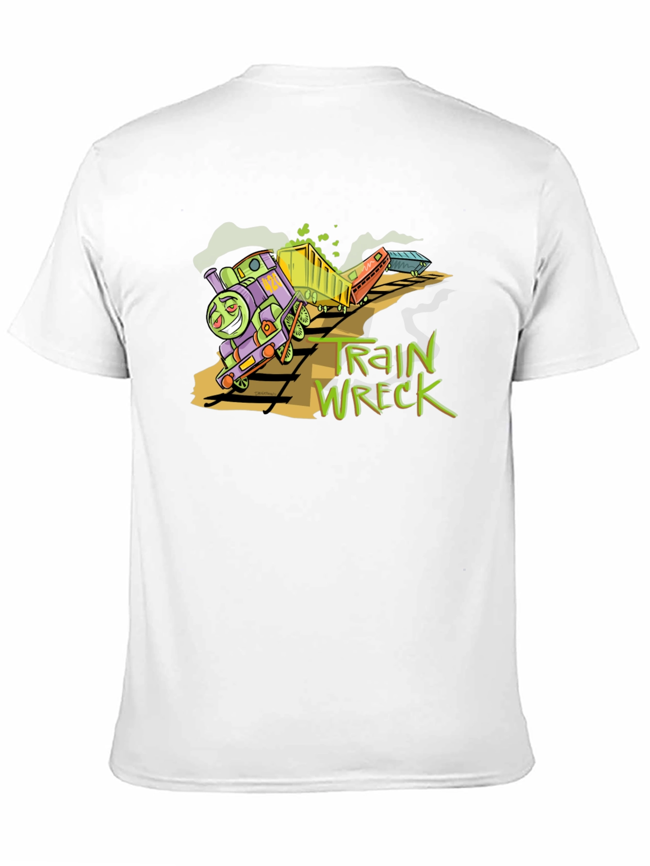 Train Wreck Graphic Tee - Black Cotton Shirt