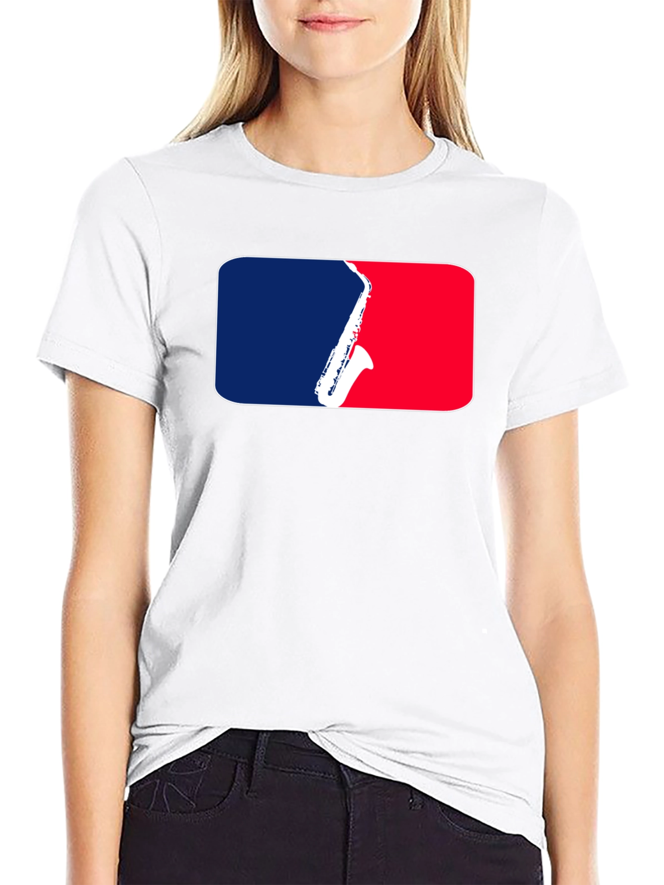 Saxophone Logo Graphic Tee - Music Lovers T-Shirt