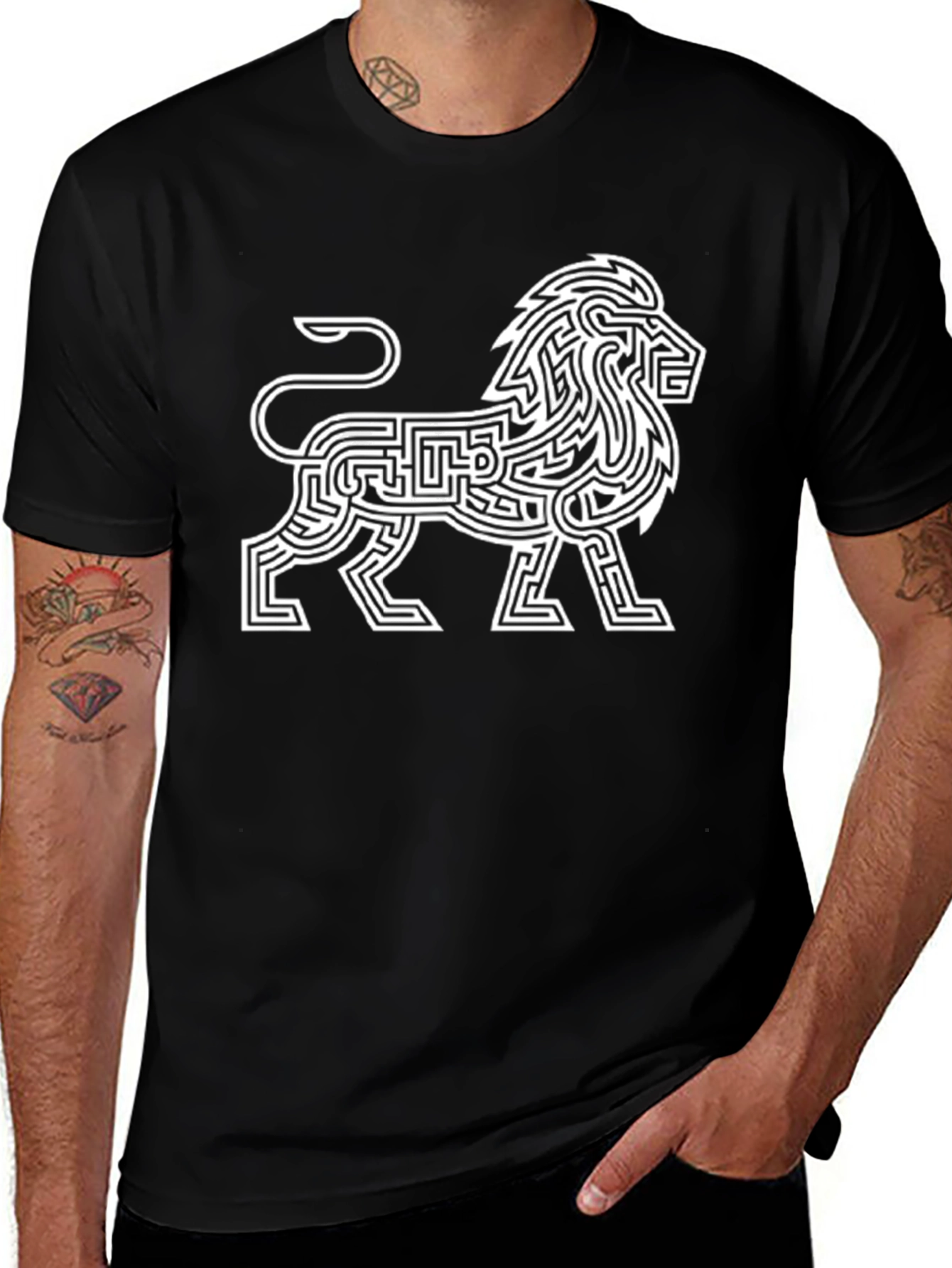Lion Maze T-Shirt - Stylish & Unique Design