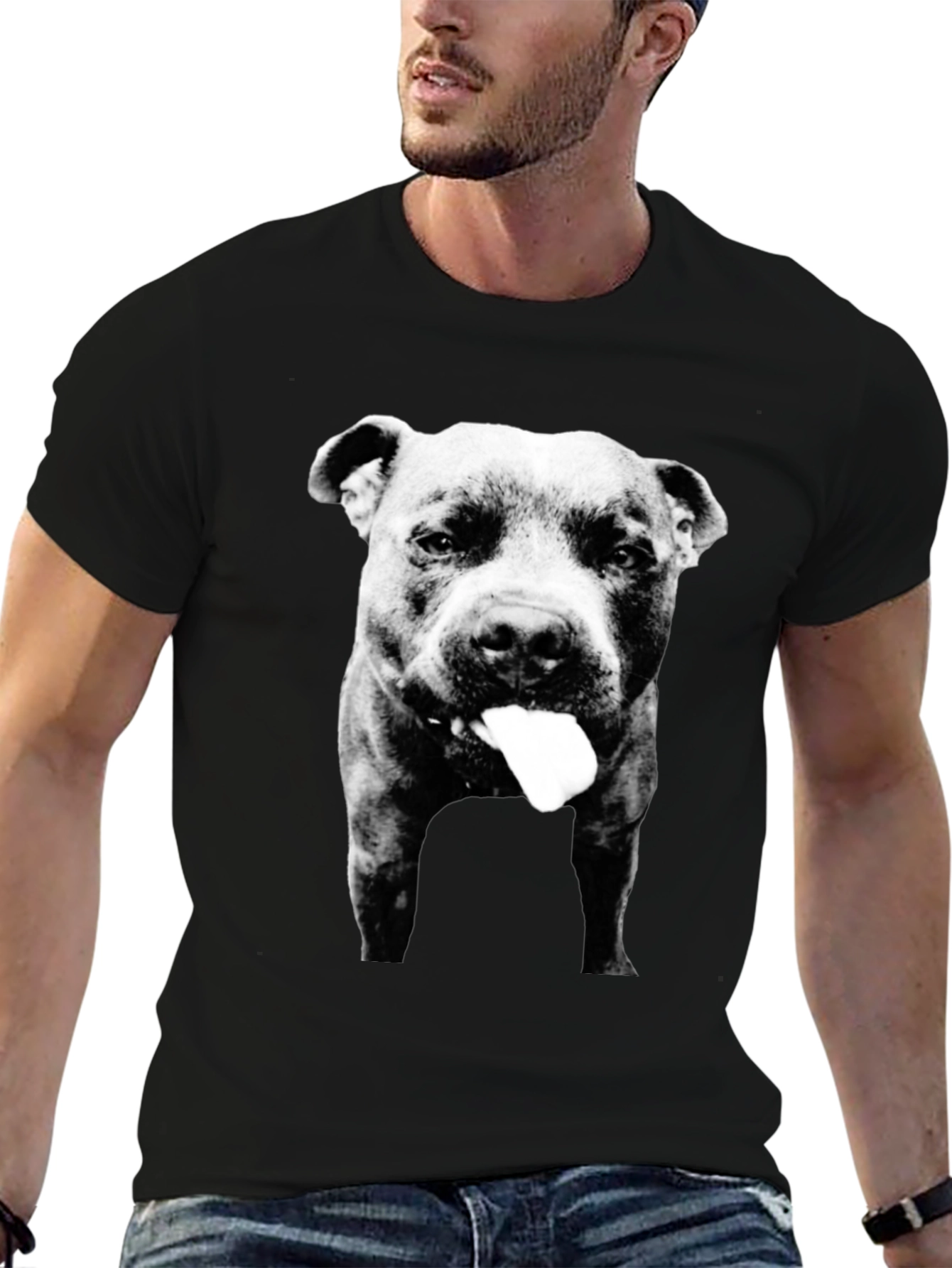 Pitbull Tongue Out Graphic Tee