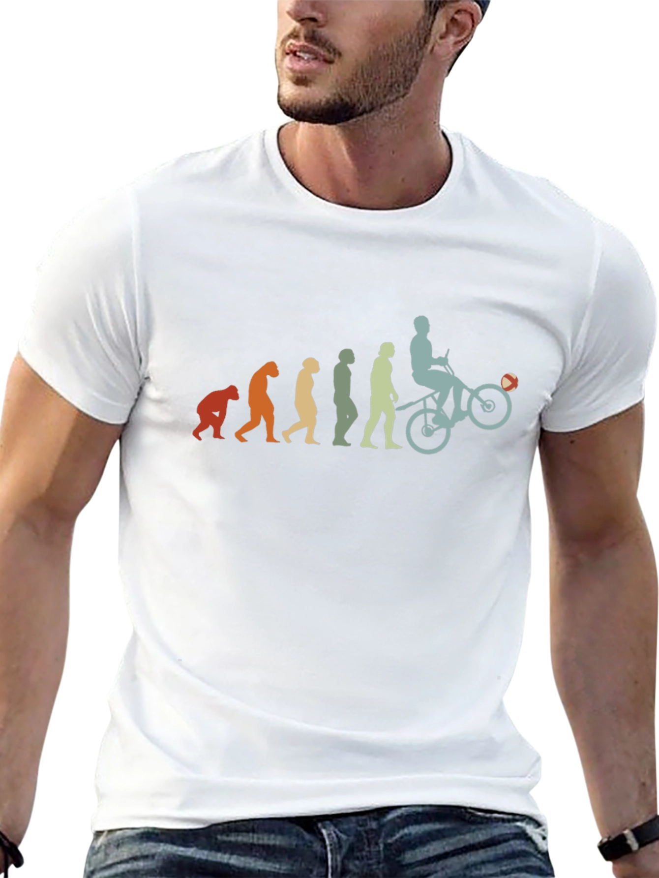 Evolution of Biker Mens Graphic Tee