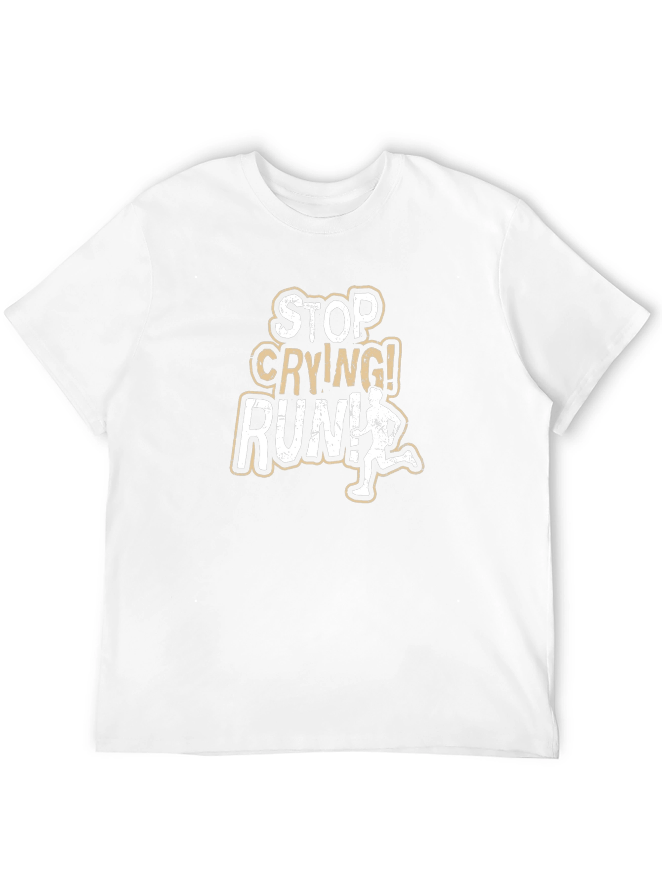 Stop Crying Run! Black Graphic Tee