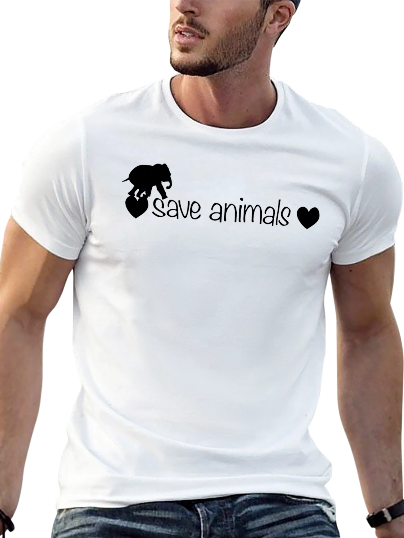 Save Animals T-Shirt - Elephant Heart Design