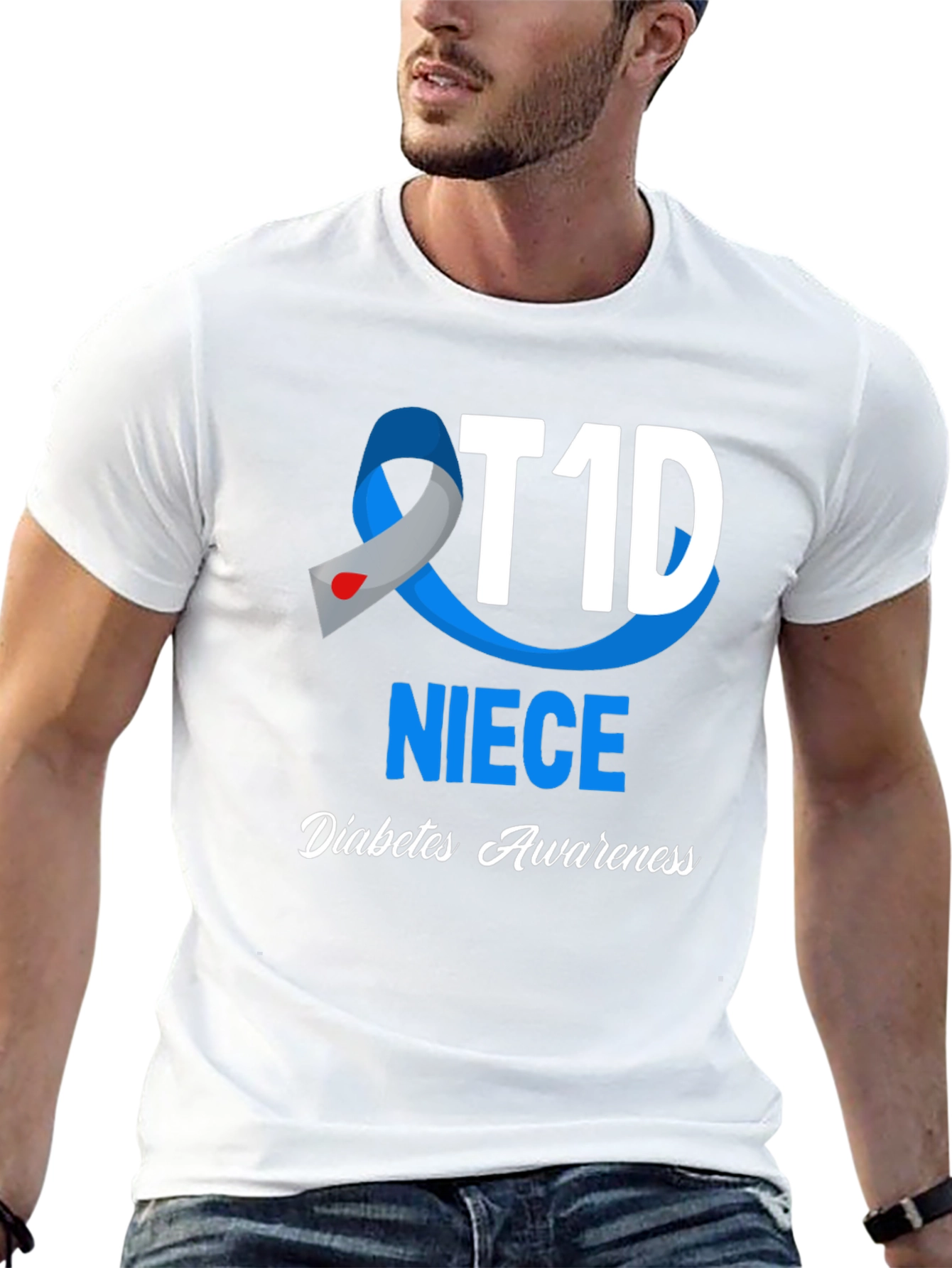T1D Niece Diabetes Awareness Black T-Shirt