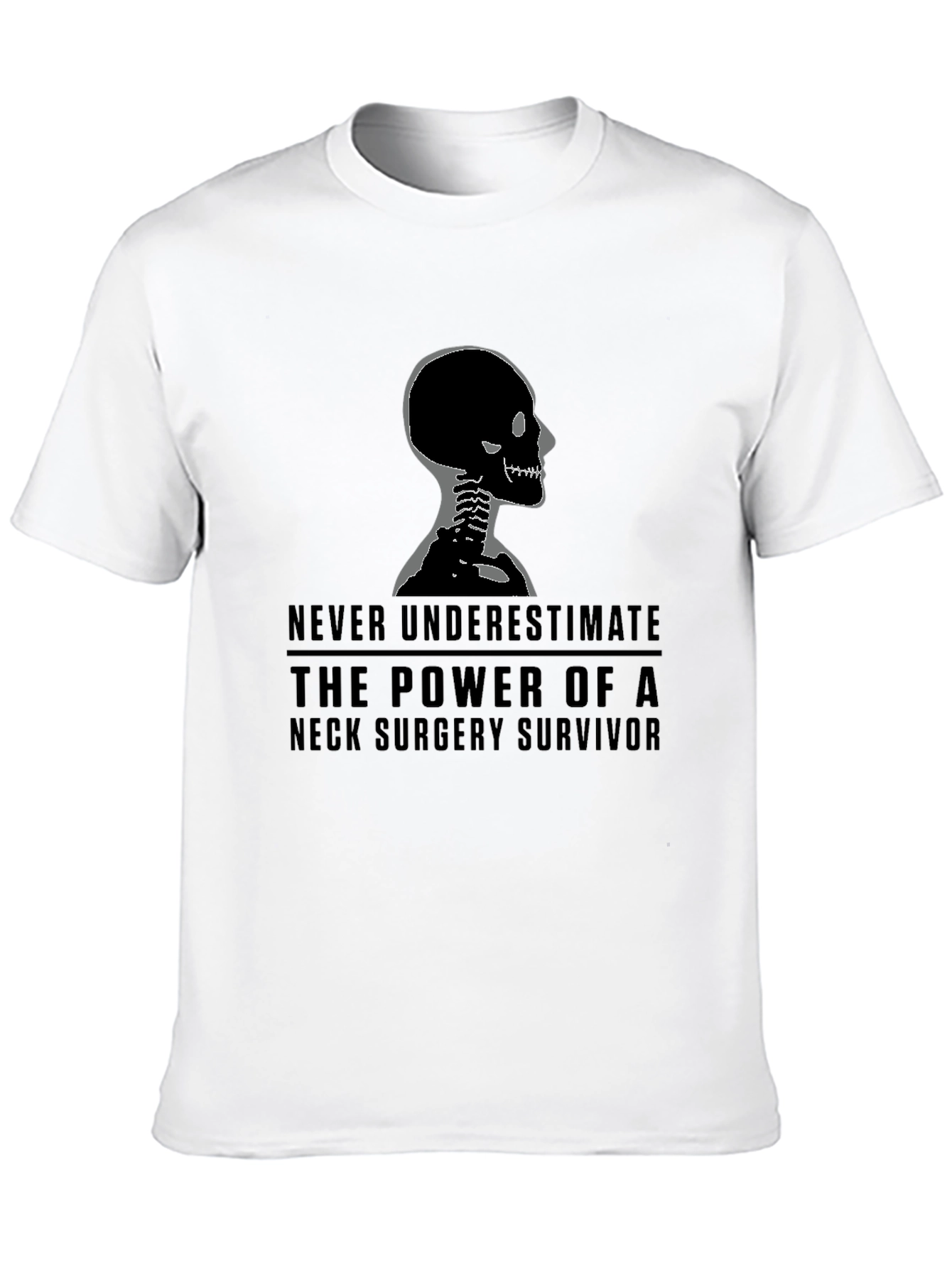 Neck Surgery Survivor T-Shirt - Skeleton Graphic Tee