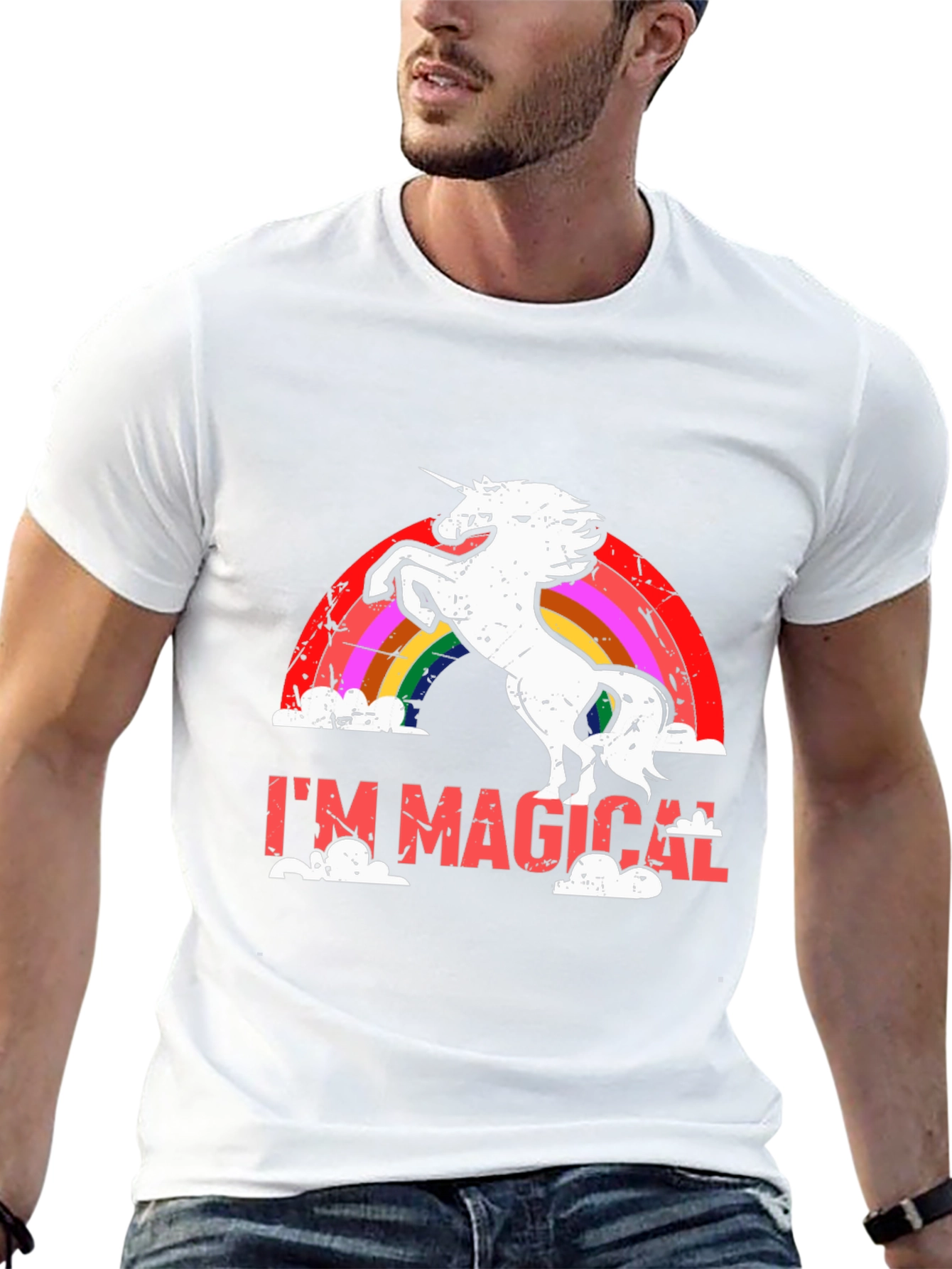 Im Magical Unicorn Rainbow Black T-Shirt