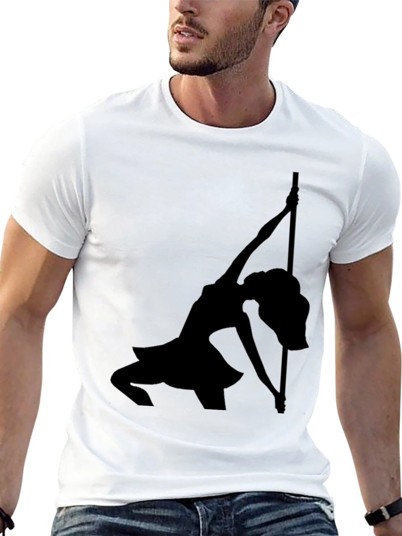 Pole Dancer Graphic Tee - Black Cotton T-Shirt