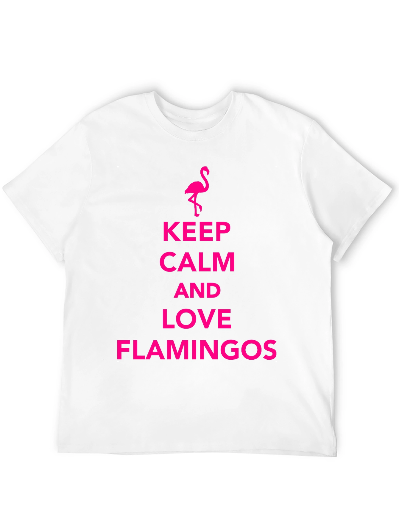 Keep Calm Love Flamingos Black T-Shirt