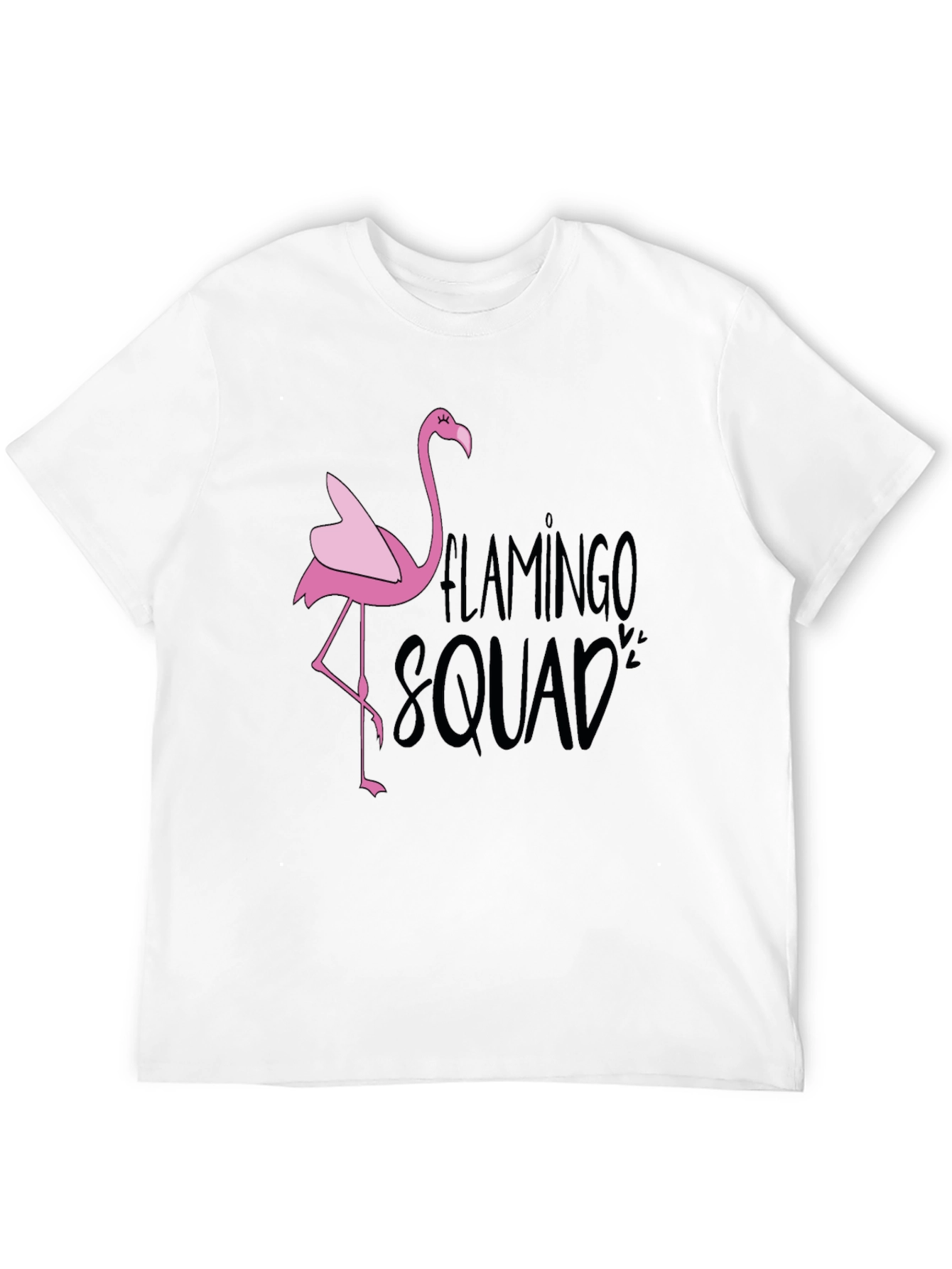 Flamingo Squad Graphic T-Shirt - Black Casual Tee