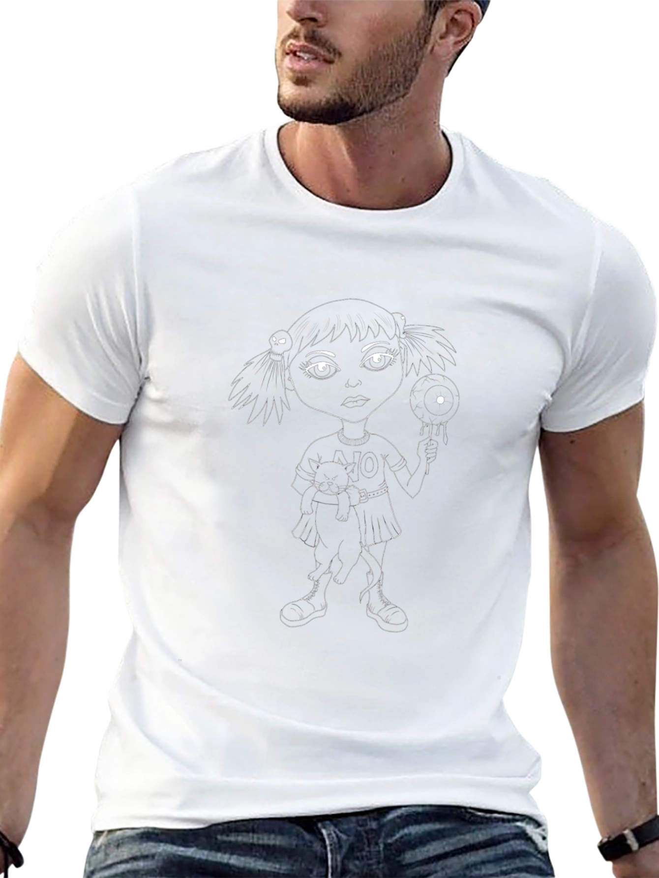 Edgy Girl Graphic Tee - Black Cotton Shirt