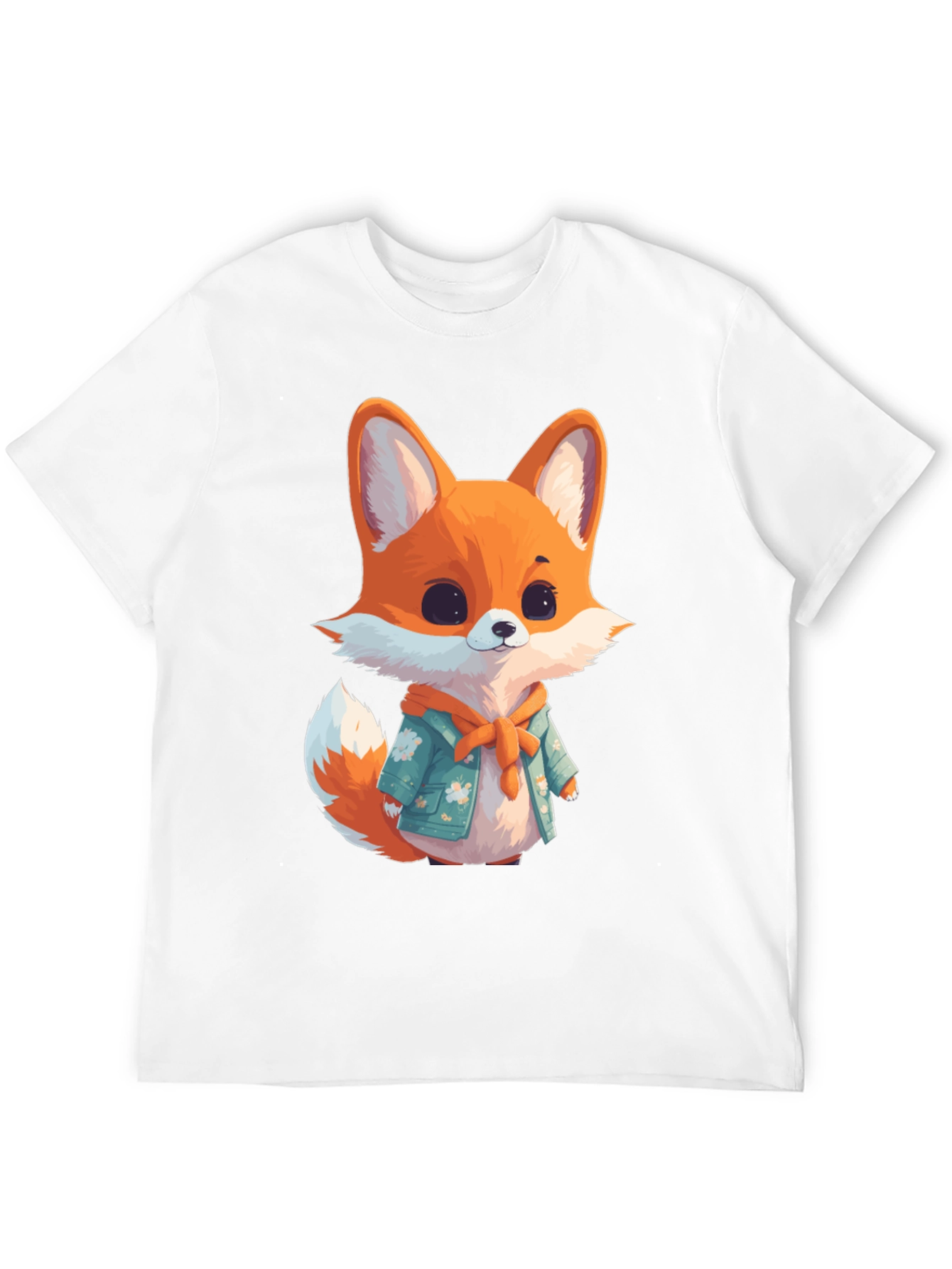 Cute Fox Graphic Black T-Shirt