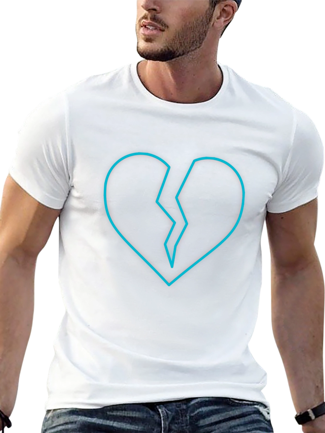 Broken Heart Graphic Tee - Modern Black T-Shirt