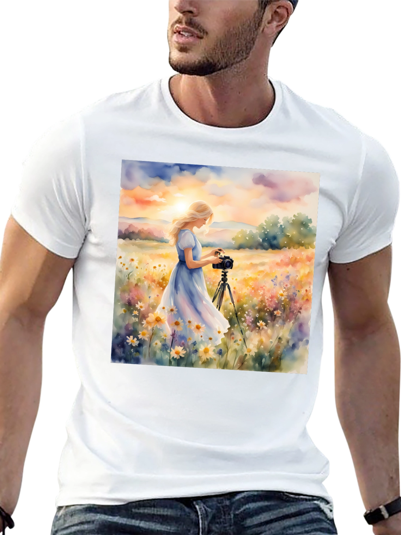 Floral Photographer Graphic T-Shirt